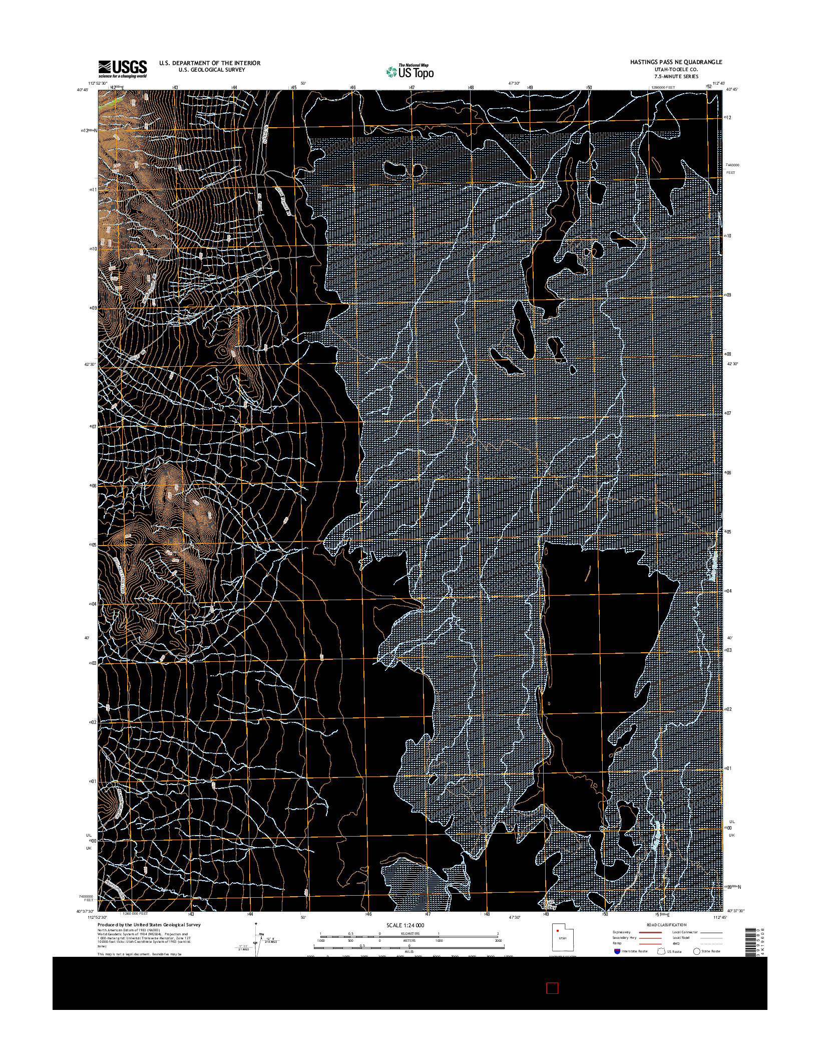 USGS US TOPO 7.5-MINUTE MAP FOR HASTINGS PASS NE, UT 2014