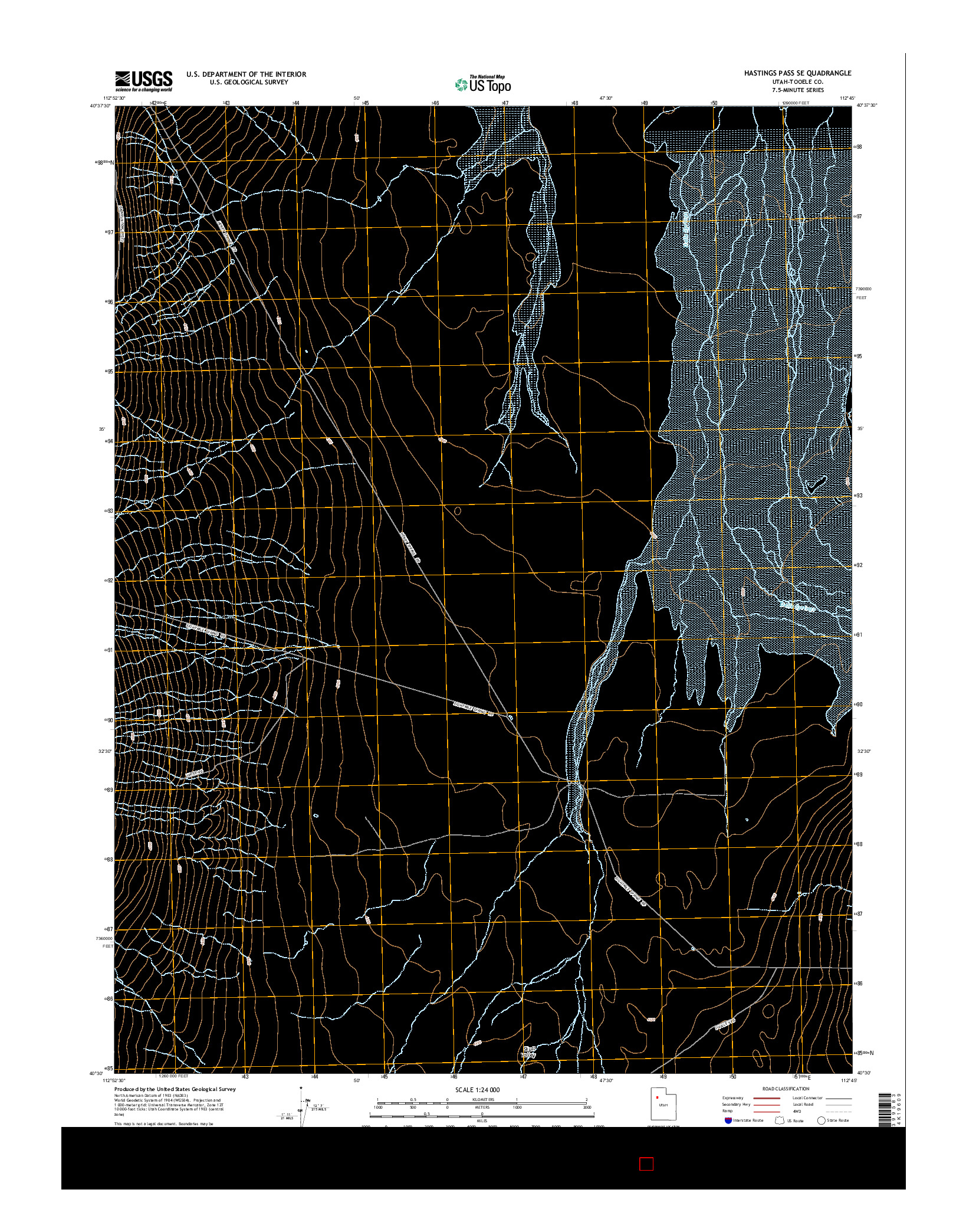 USGS US TOPO 7.5-MINUTE MAP FOR HASTINGS PASS SE, UT 2014