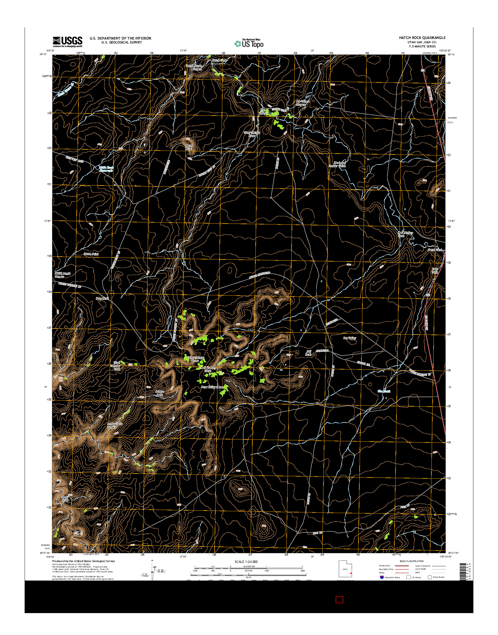 USGS US TOPO 7.5-MINUTE MAP FOR HATCH ROCK, UT 2014