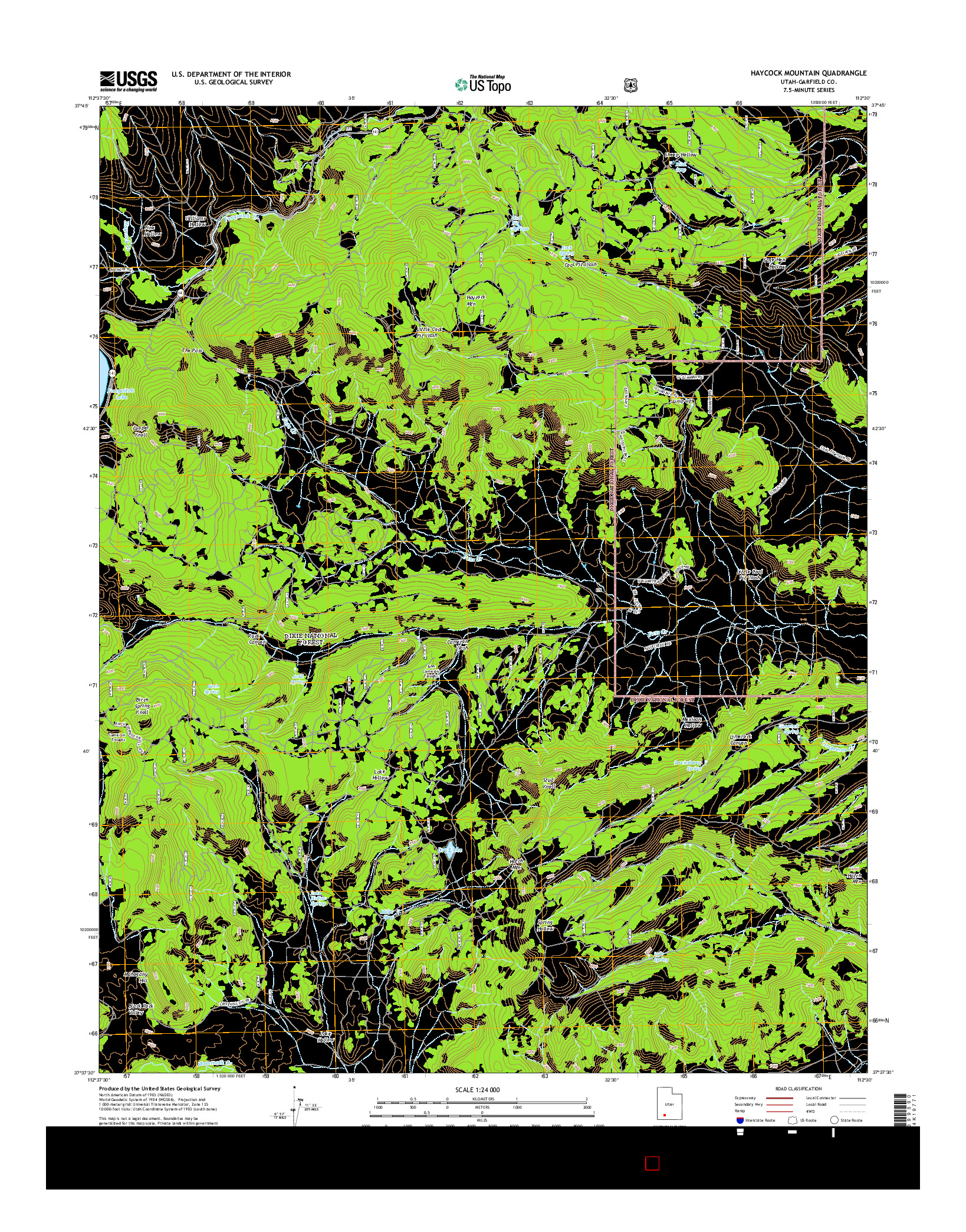 USGS US TOPO 7.5-MINUTE MAP FOR HAYCOCK MOUNTAIN, UT 2014