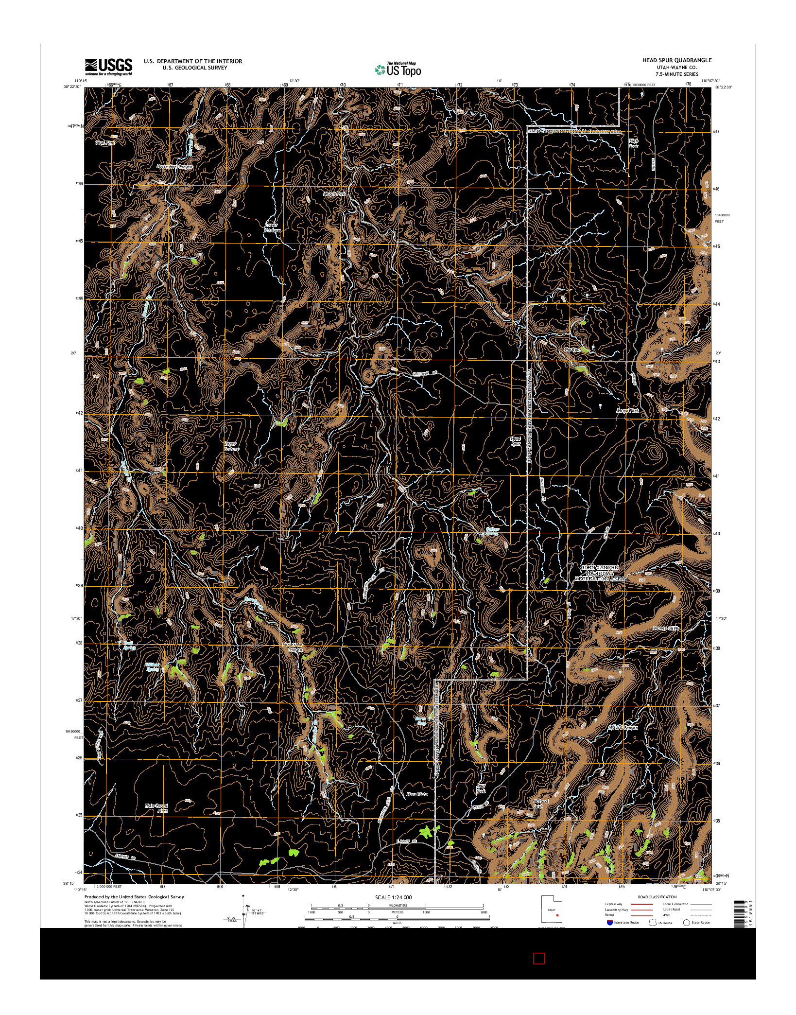 USGS US TOPO 7.5-MINUTE MAP FOR HEAD SPUR, UT 2014