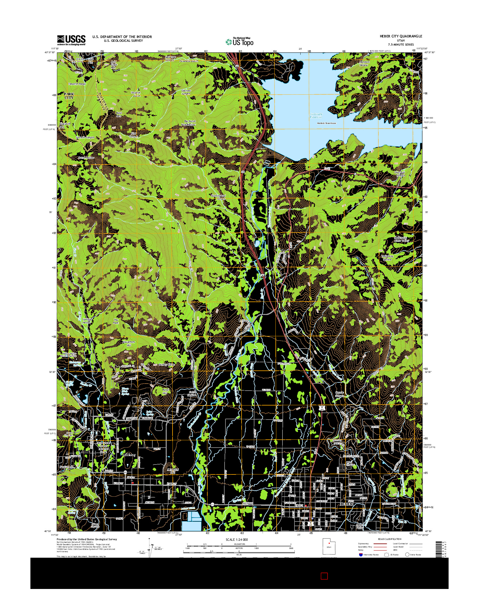 USGS US TOPO 7.5-MINUTE MAP FOR HEBER CITY, UT 2014