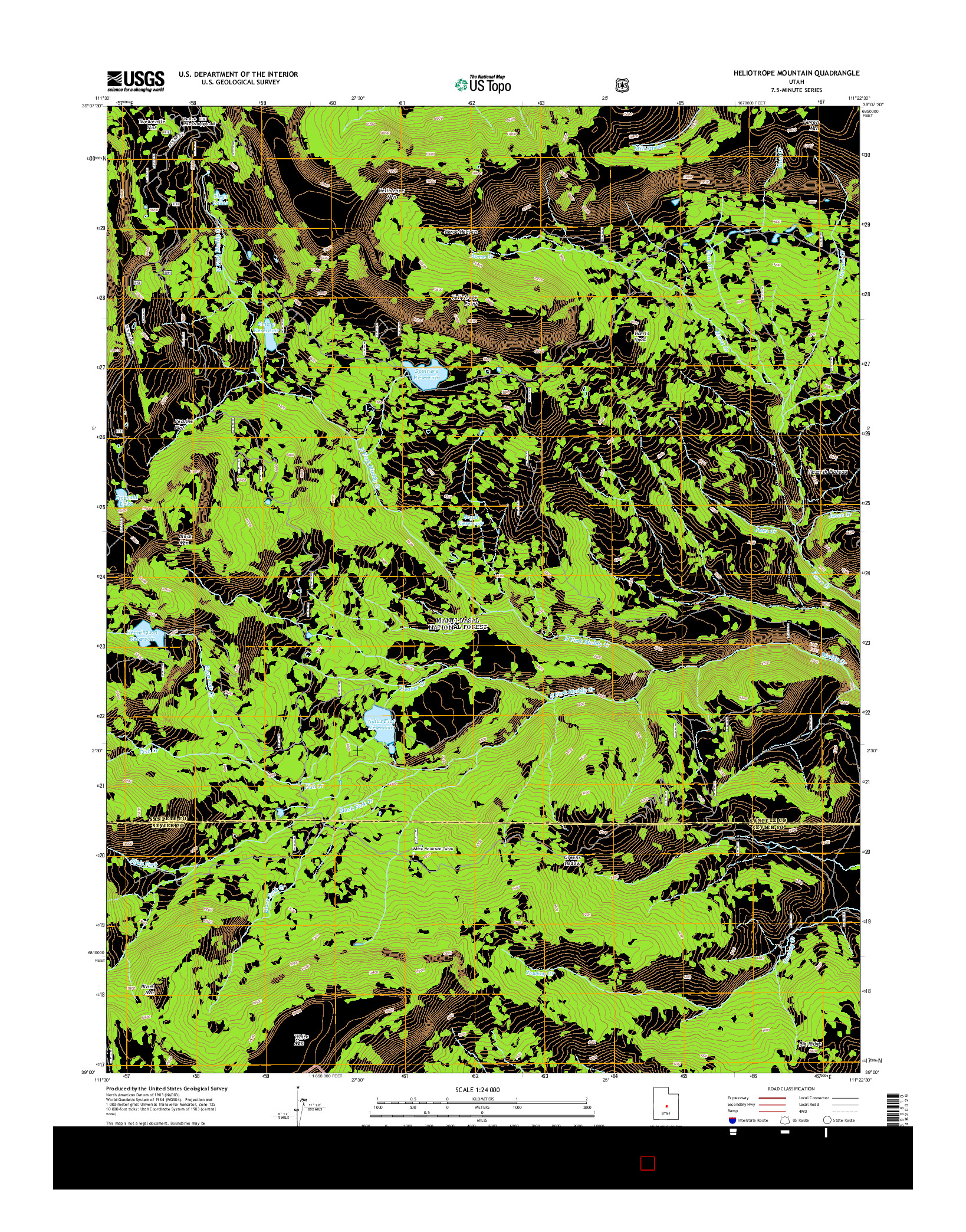 USGS US TOPO 7.5-MINUTE MAP FOR HELIOTROPE MOUNTAIN, UT 2014