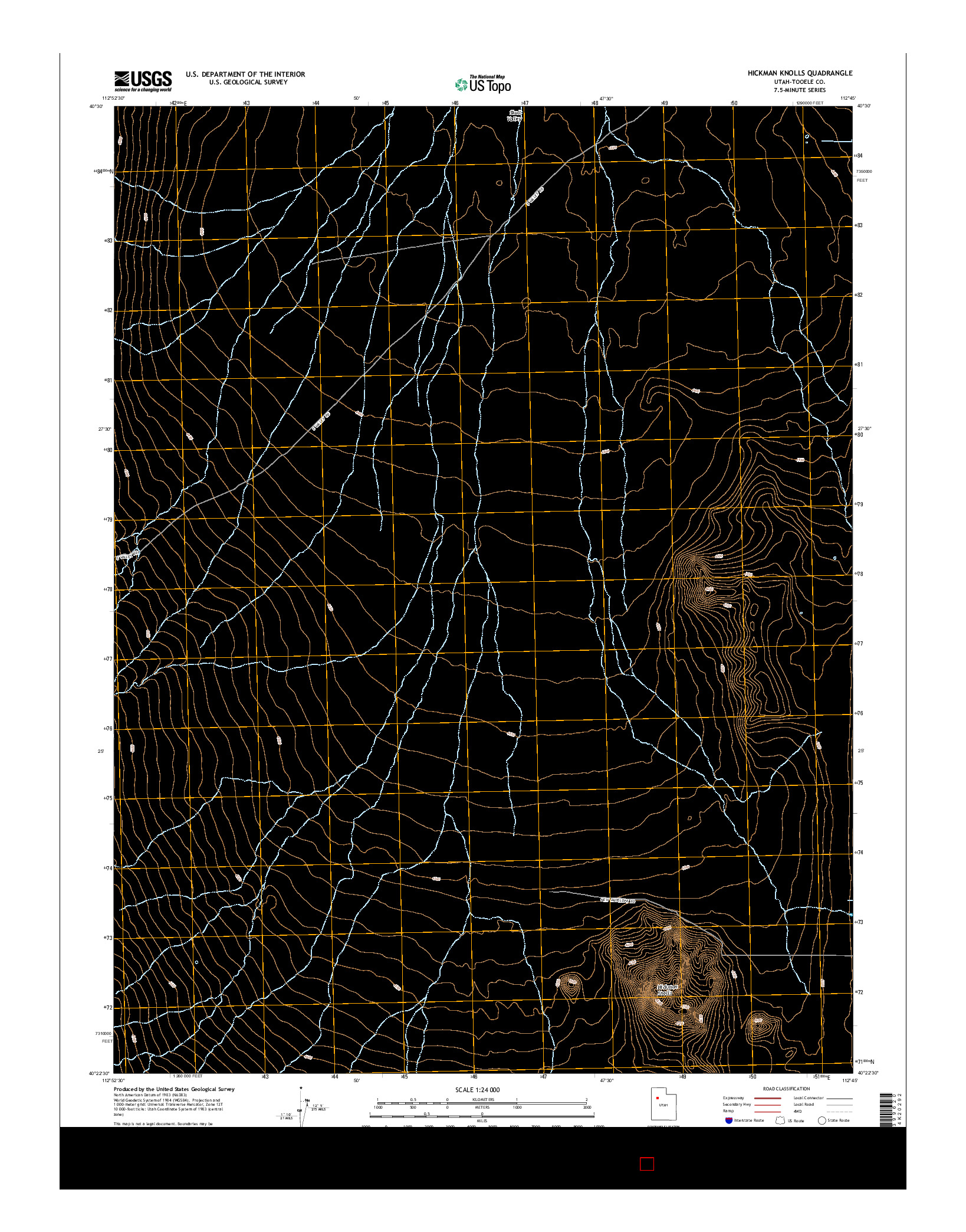 USGS US TOPO 7.5-MINUTE MAP FOR HICKMAN KNOLLS, UT 2014