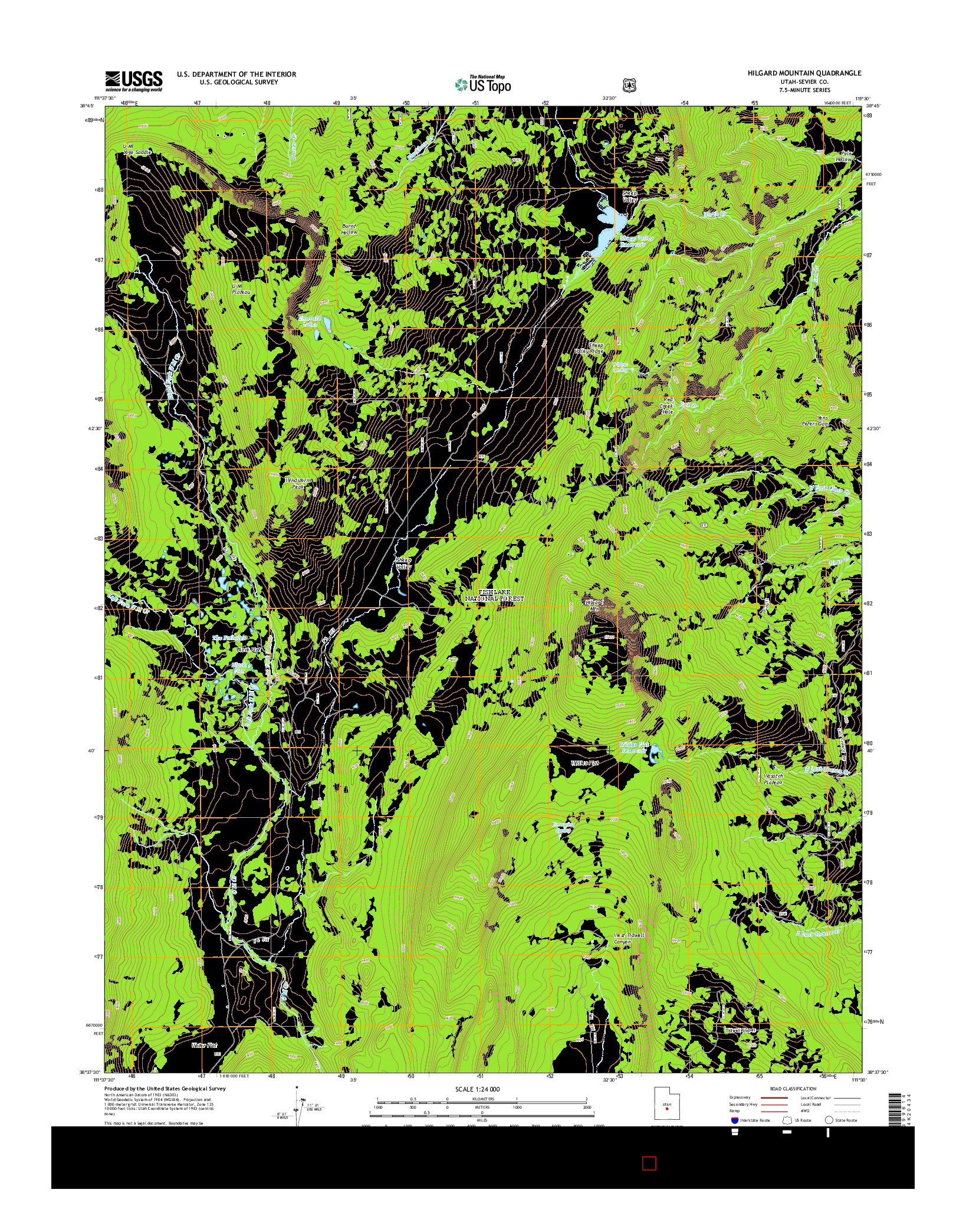USGS US TOPO 7.5-MINUTE MAP FOR HILGARD MOUNTAIN, UT 2014