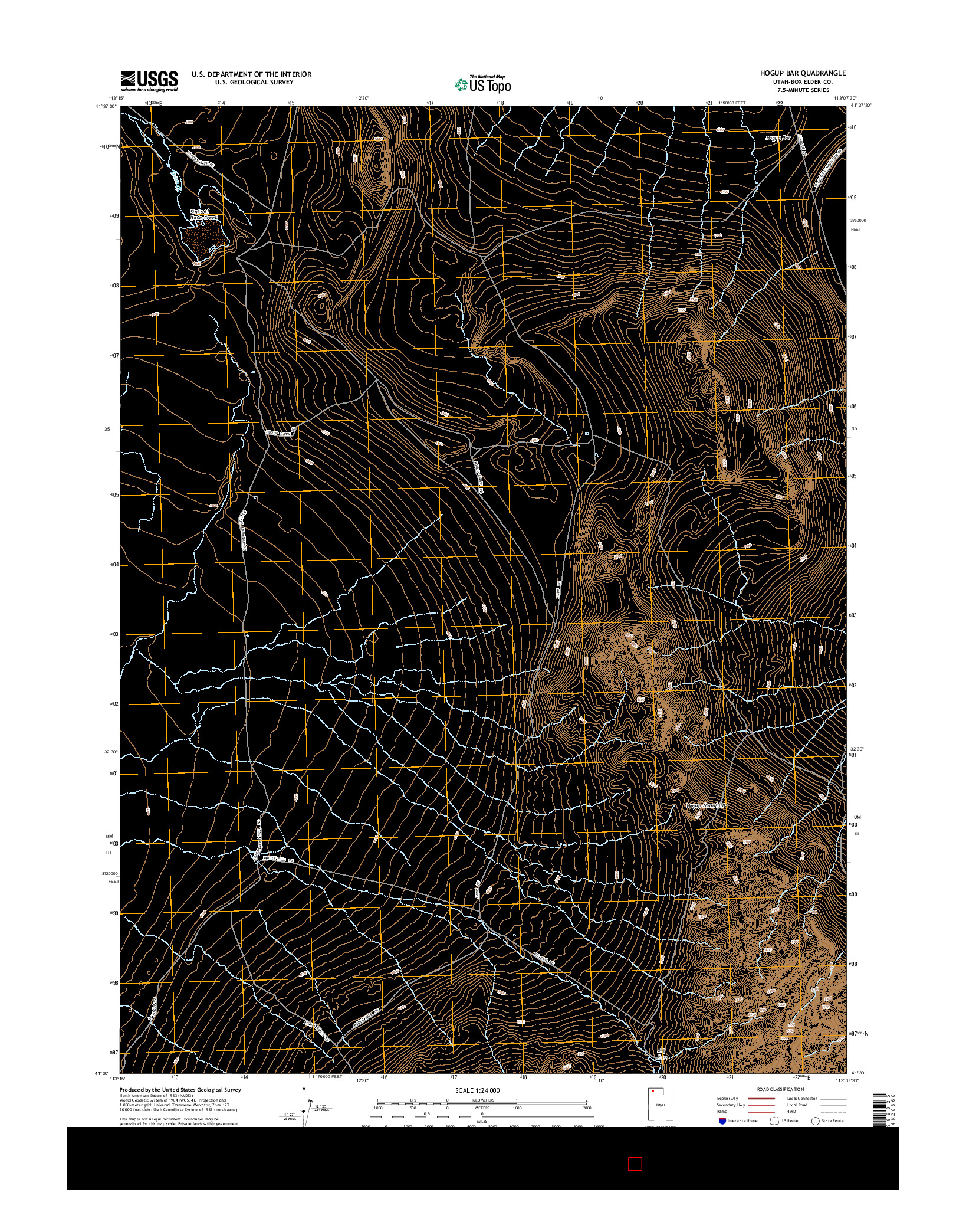 USGS US TOPO 7.5-MINUTE MAP FOR HOGUP BAR, UT 2014