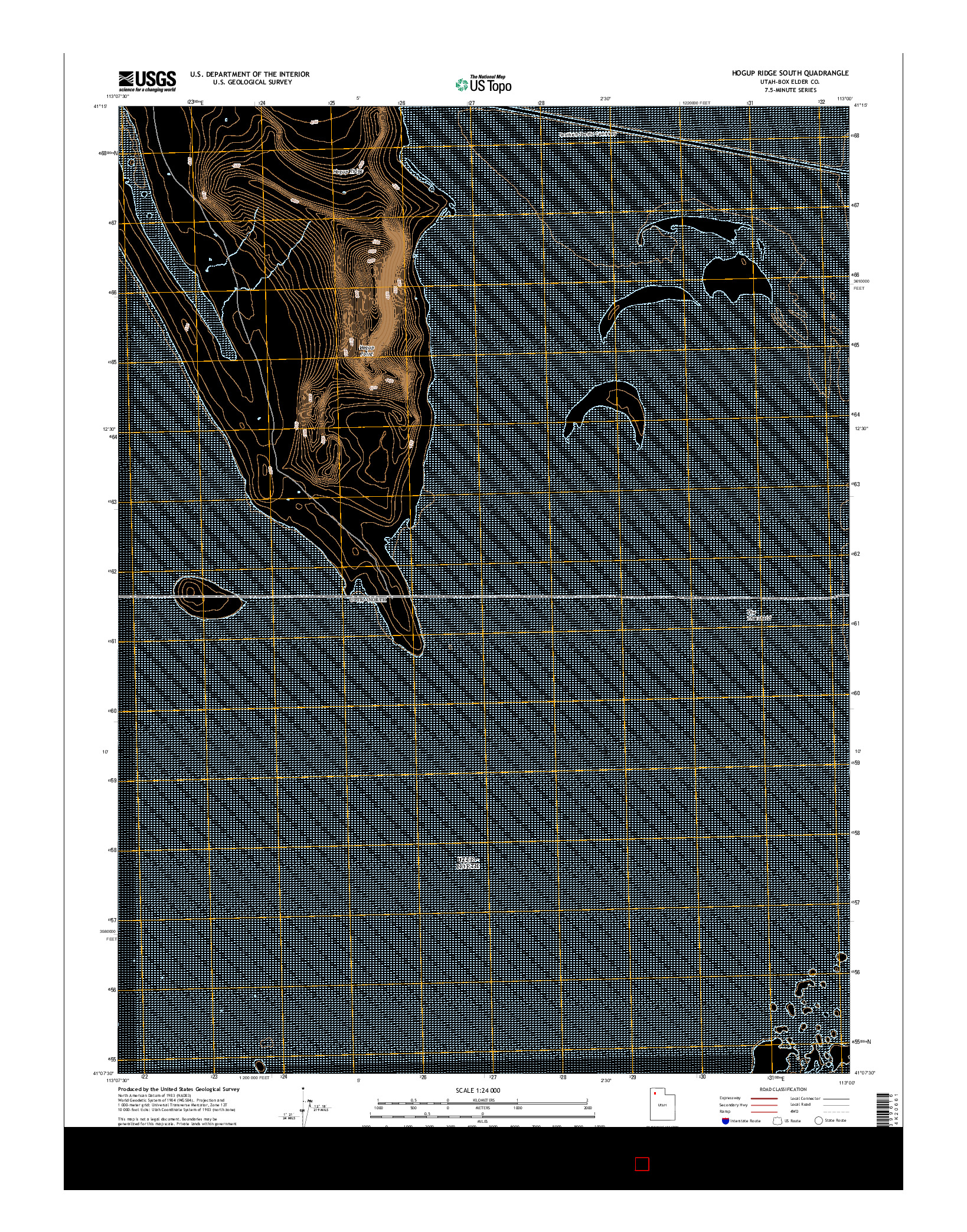 USGS US TOPO 7.5-MINUTE MAP FOR HOGUP RIDGE SOUTH, UT 2014