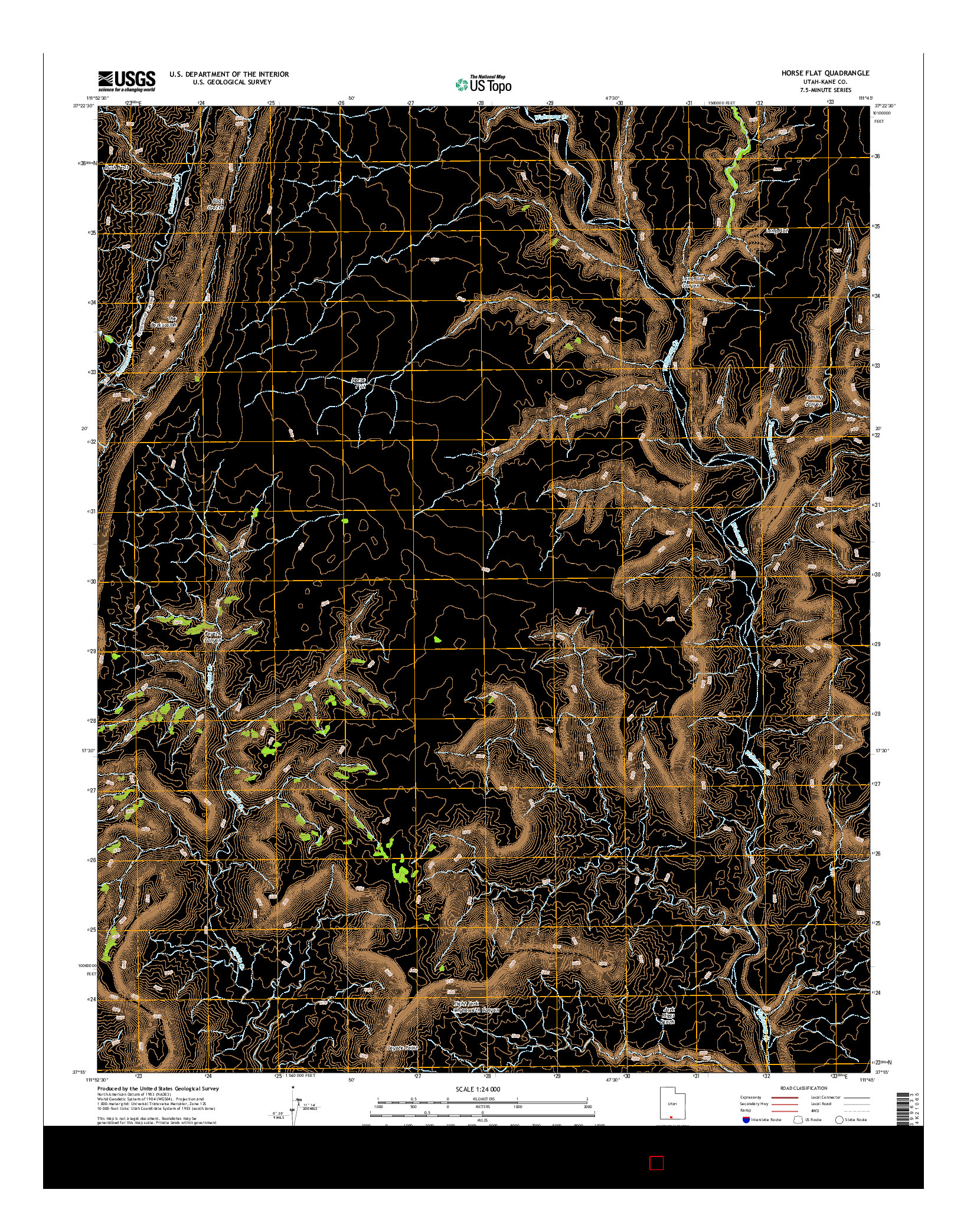 USGS US TOPO 7.5-MINUTE MAP FOR HORSE FLAT, UT 2014