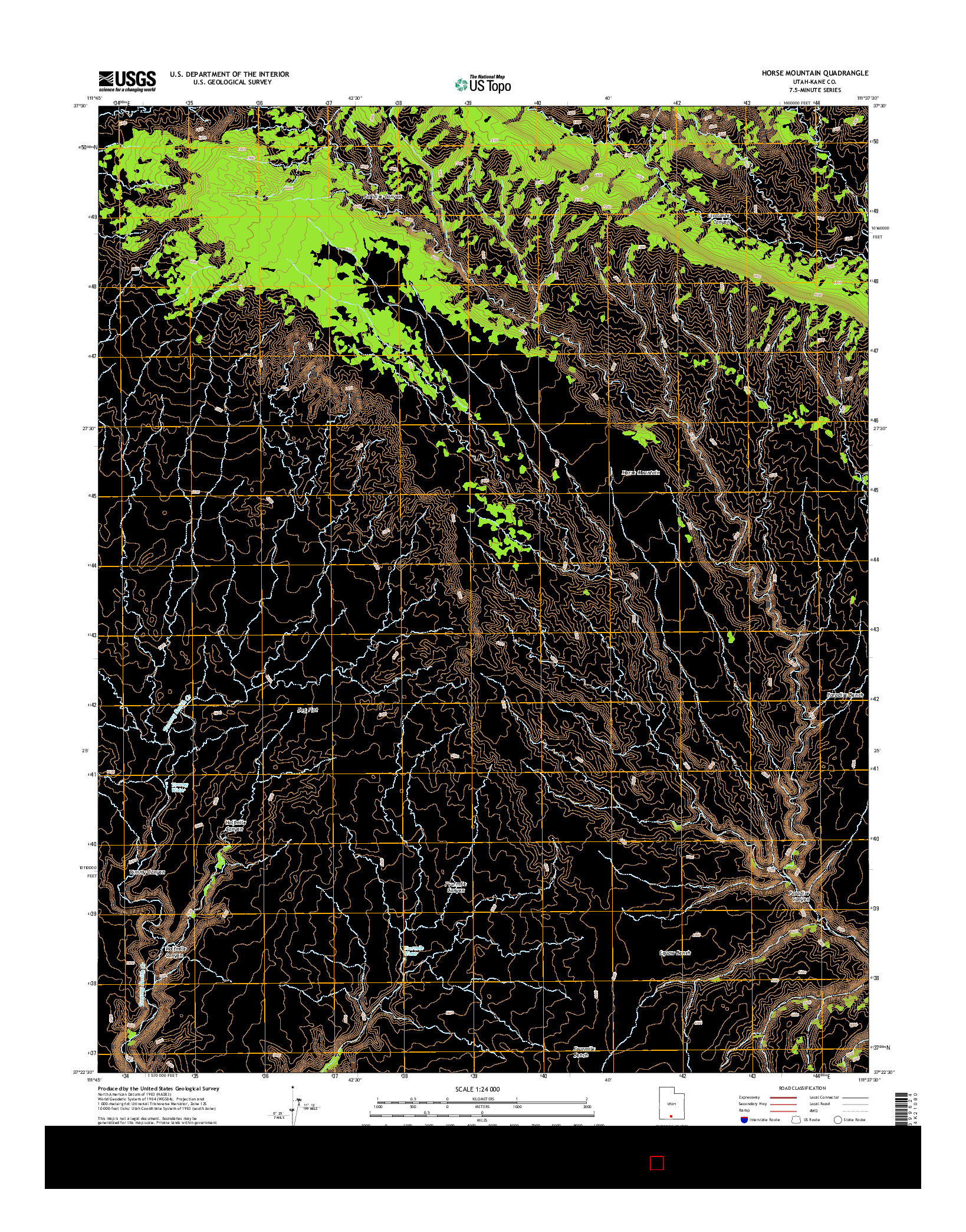 USGS US TOPO 7.5-MINUTE MAP FOR HORSE MOUNTAIN, UT 2014