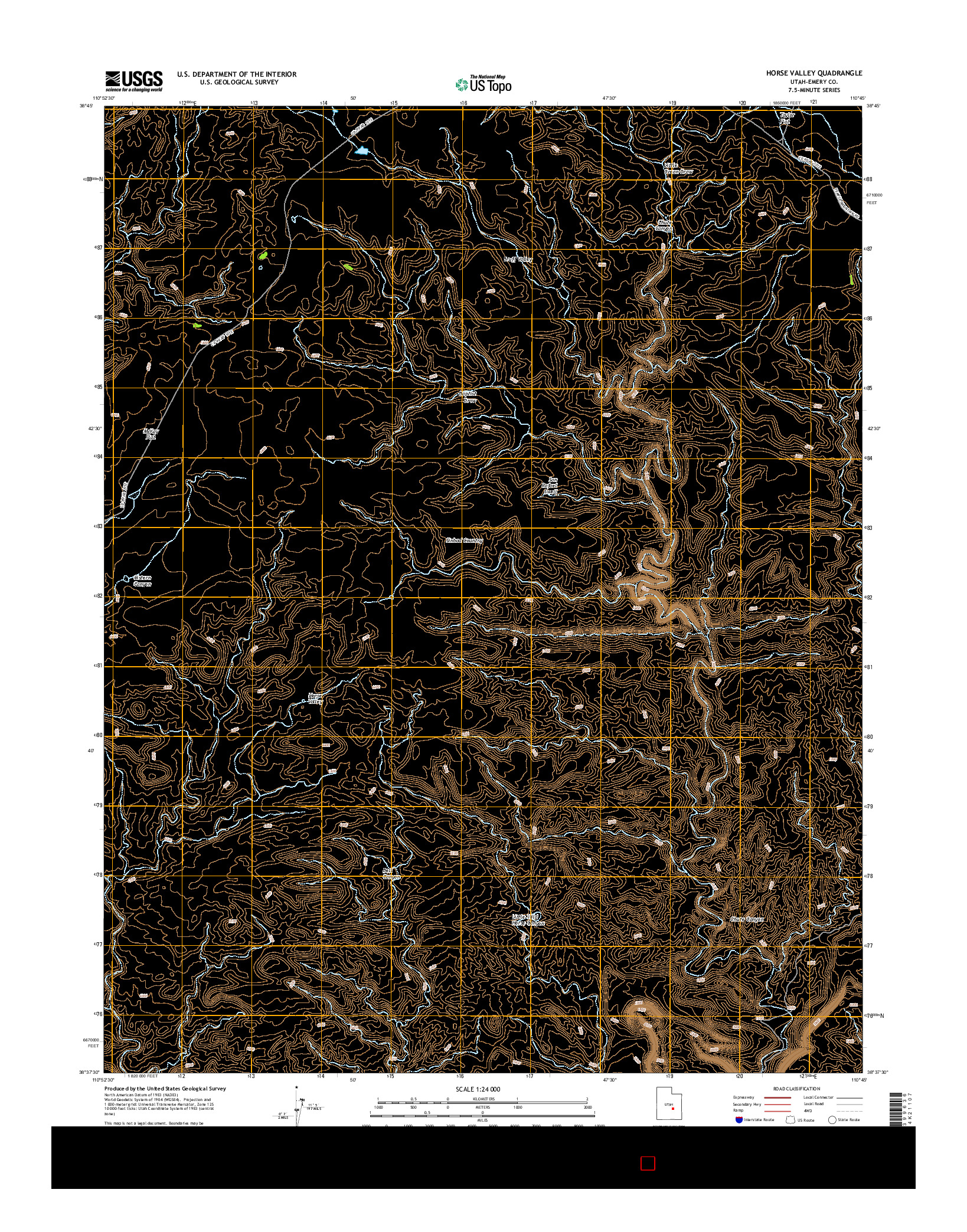 USGS US TOPO 7.5-MINUTE MAP FOR HORSE VALLEY, UT 2014