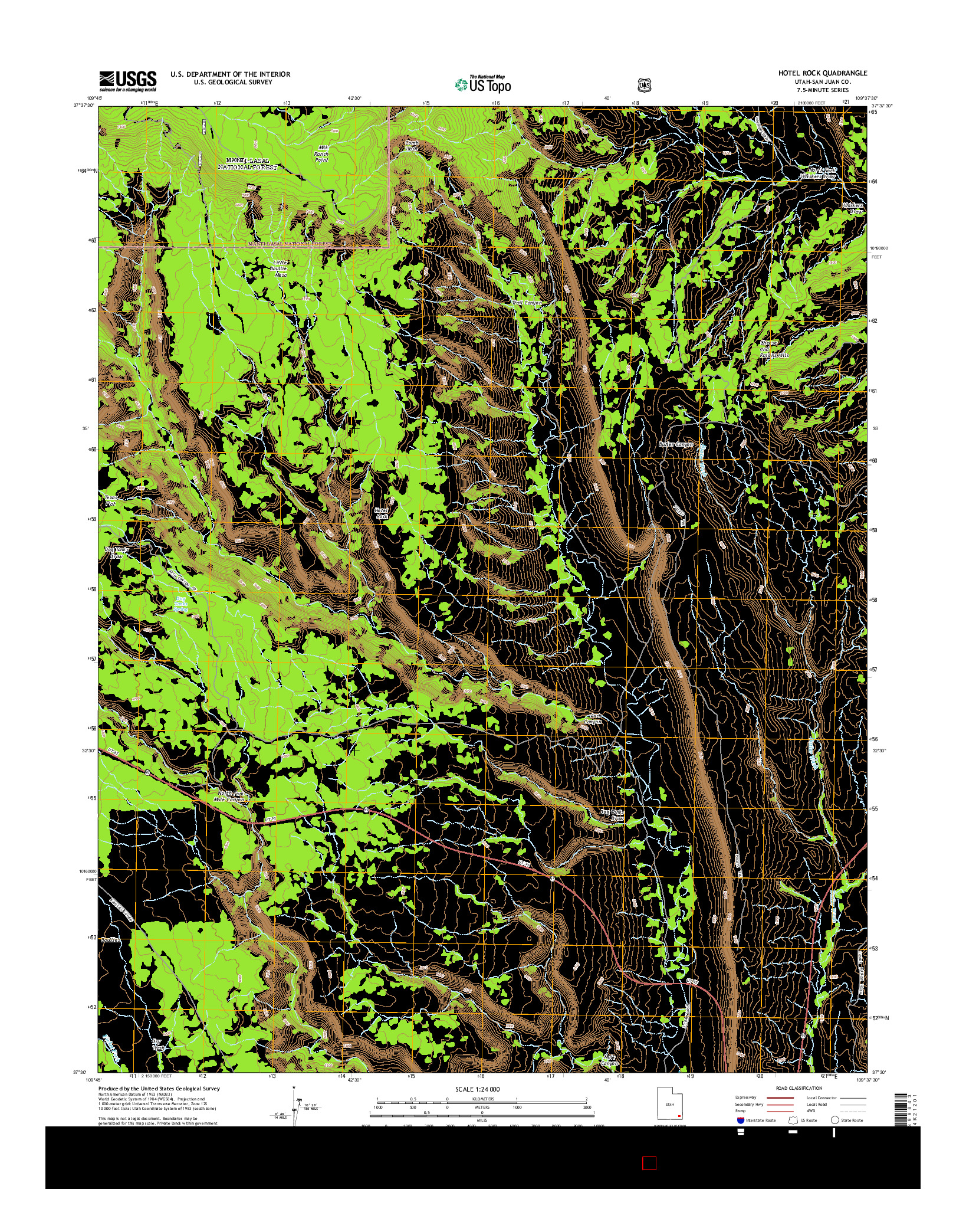 USGS US TOPO 7.5-MINUTE MAP FOR HOTEL ROCK, UT 2014