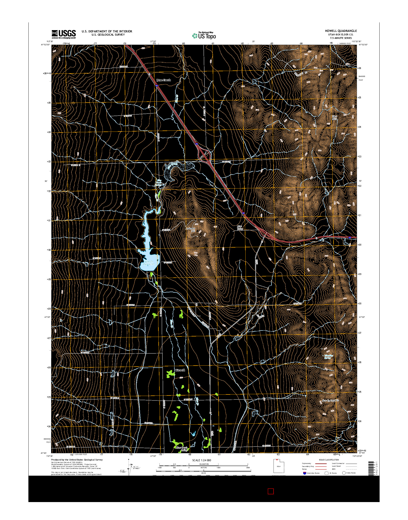 USGS US TOPO 7.5-MINUTE MAP FOR HOWELL, UT 2014