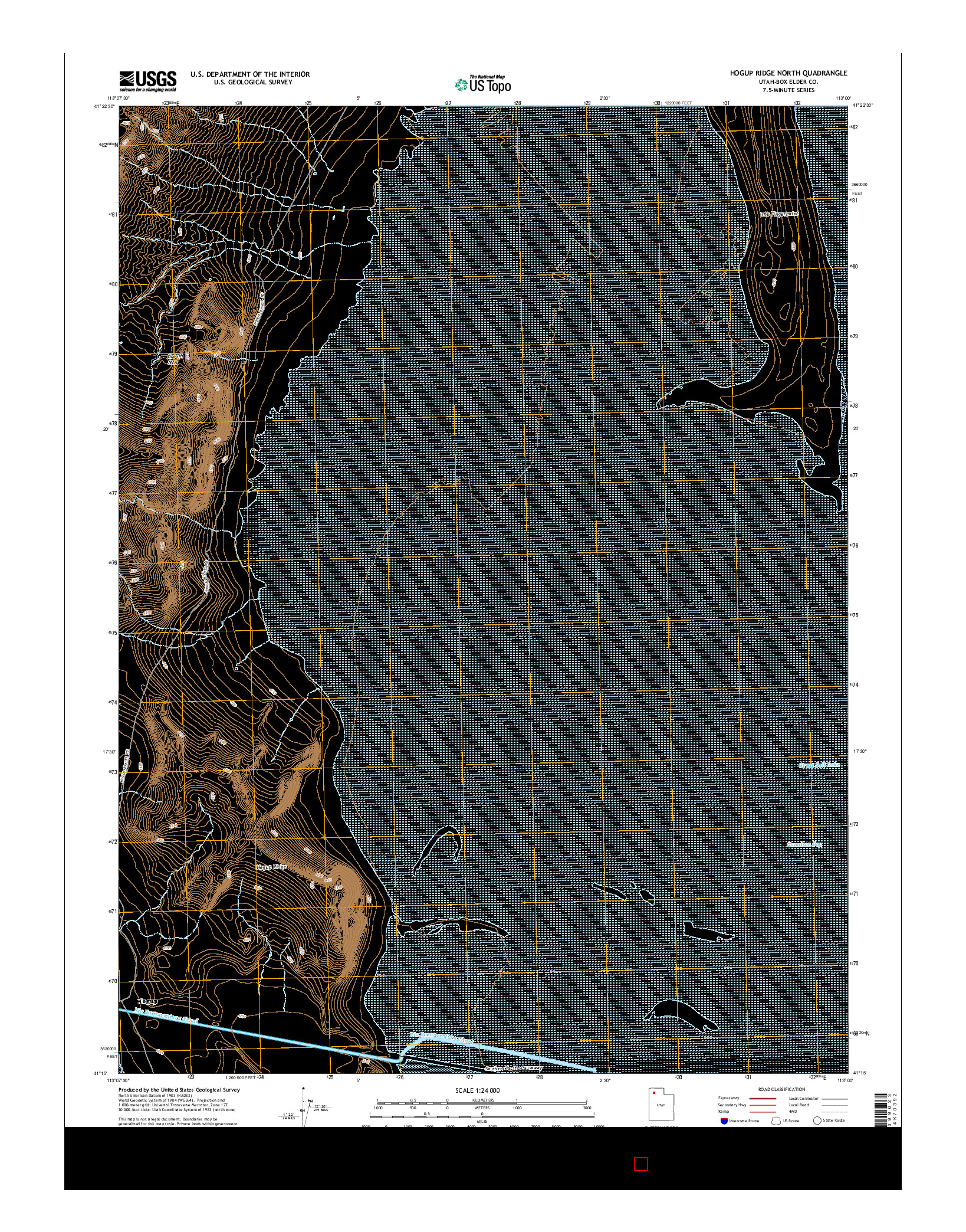 USGS US TOPO 7.5-MINUTE MAP FOR HOGUP RIDGE NORTH, UT 2014