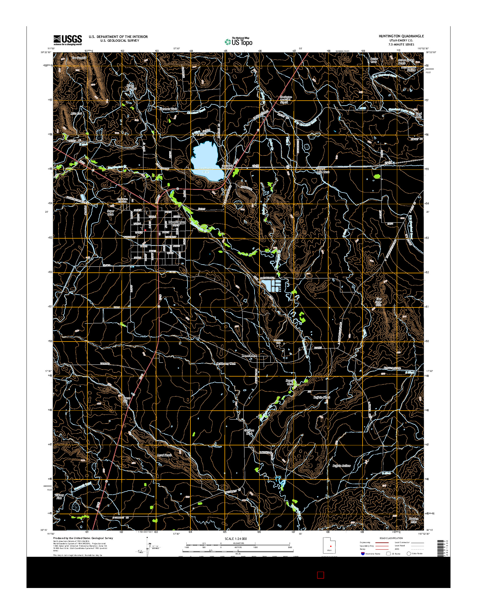 USGS US TOPO 7.5-MINUTE MAP FOR HUNTINGTON, UT 2014