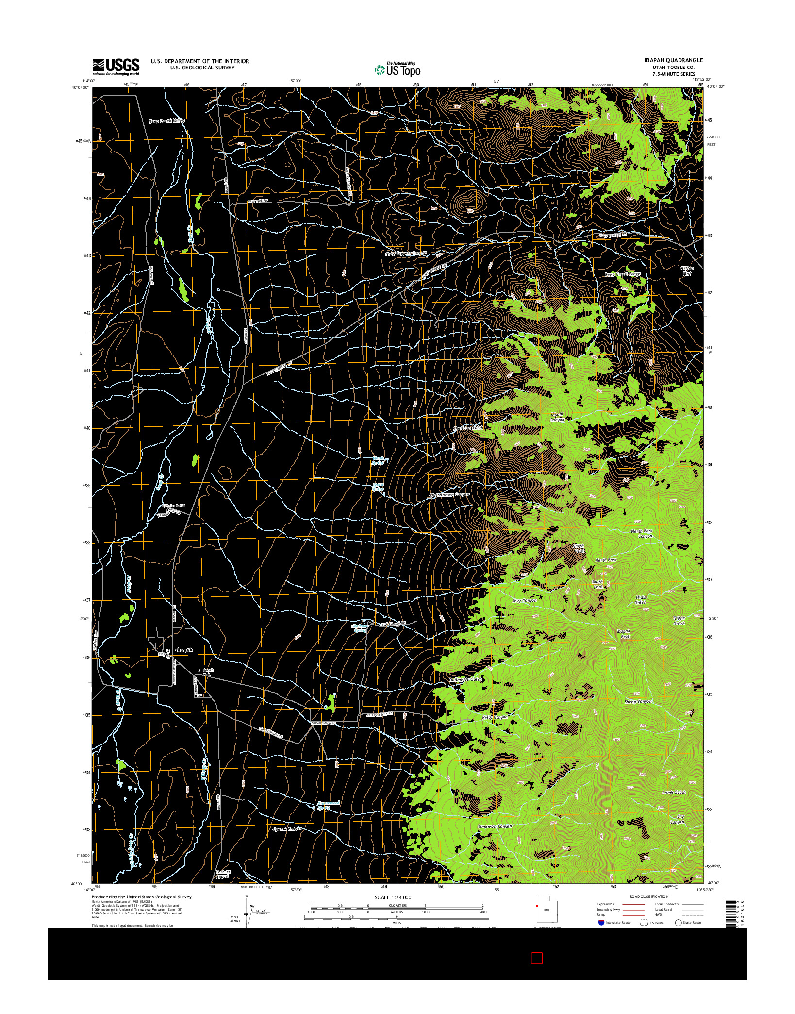 USGS US TOPO 7.5-MINUTE MAP FOR IBAPAH, UT 2014