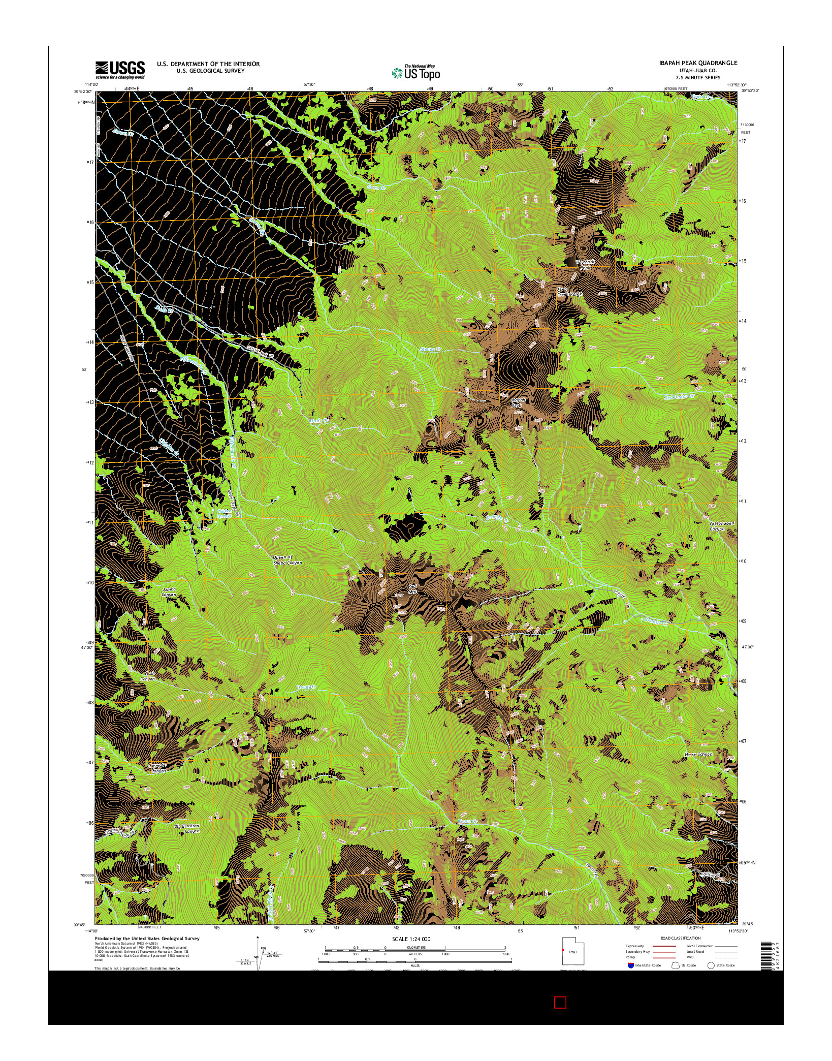 USGS US TOPO 7.5-MINUTE MAP FOR IBAPAH PEAK, UT 2014