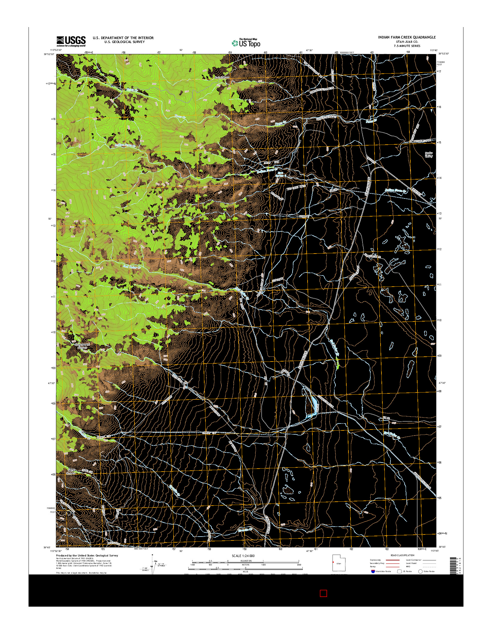 USGS US TOPO 7.5-MINUTE MAP FOR INDIAN FARM CREEK, UT 2014