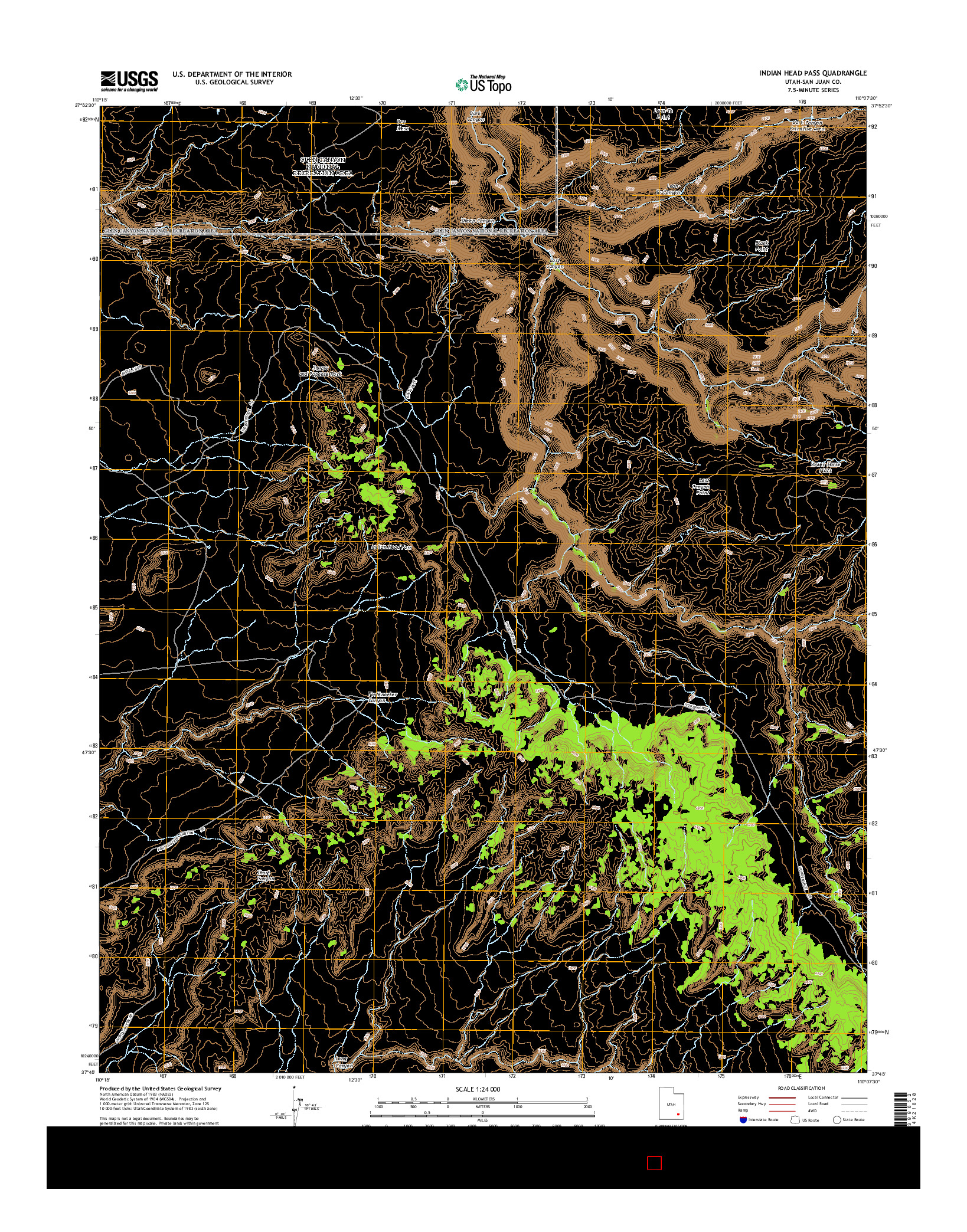 USGS US TOPO 7.5-MINUTE MAP FOR INDIAN HEAD PASS, UT 2014