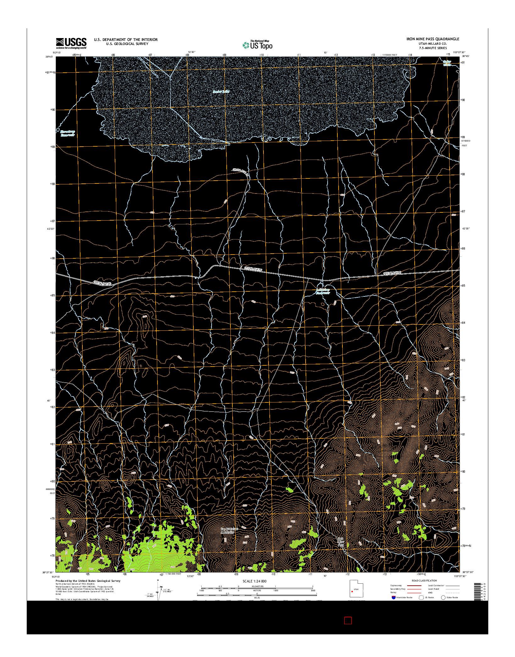 USGS US TOPO 7.5-MINUTE MAP FOR IRON MINE PASS, UT 2014