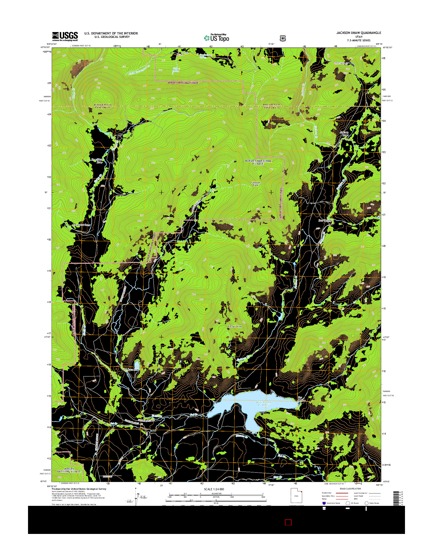 USGS US TOPO 7.5-MINUTE MAP FOR JACKSON DRAW, UT 2014