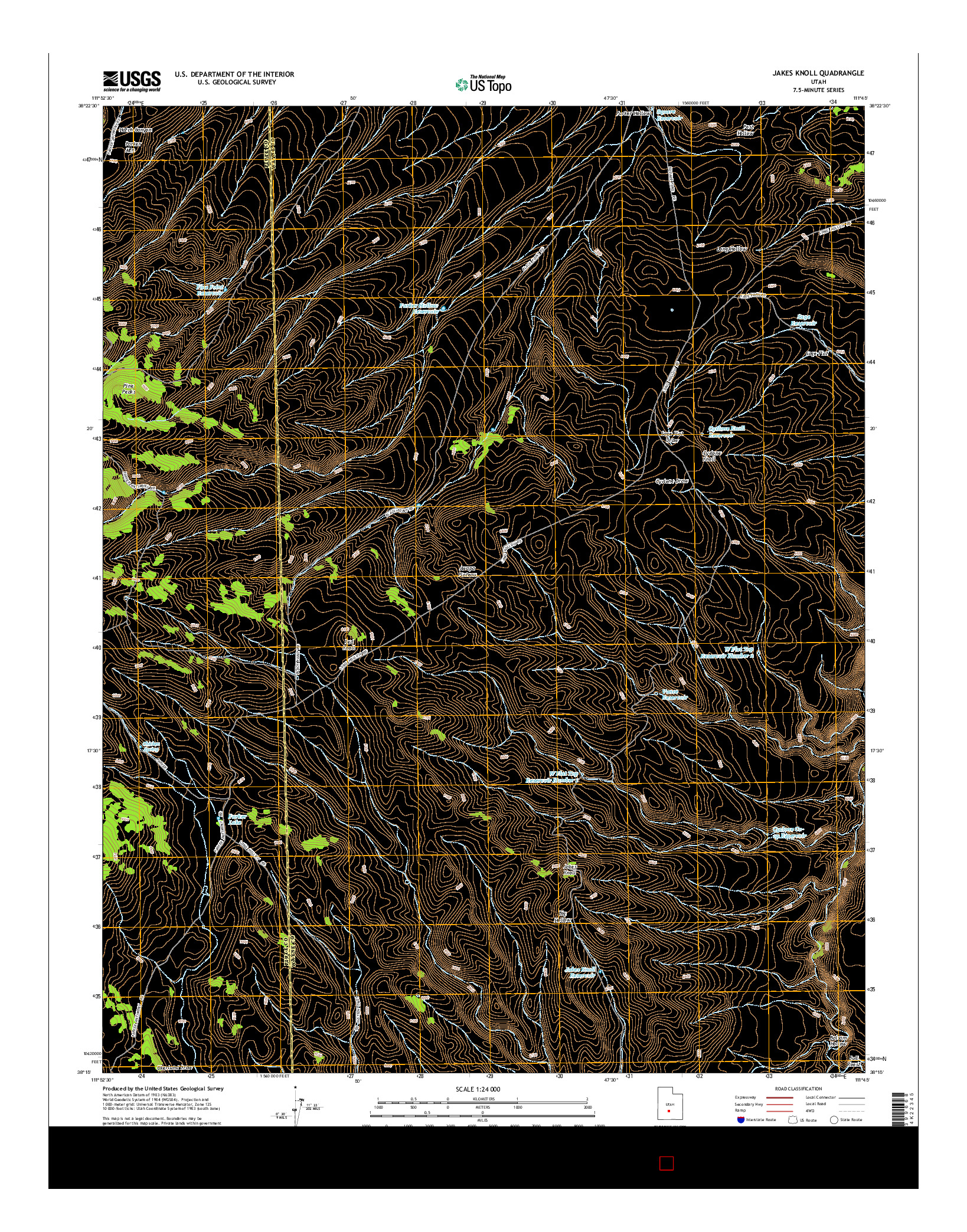 USGS US TOPO 7.5-MINUTE MAP FOR JAKES KNOLL, UT 2014