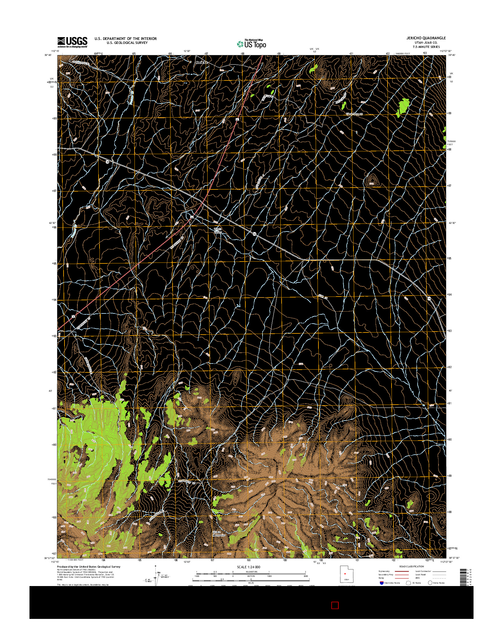 USGS US TOPO 7.5-MINUTE MAP FOR JERICHO, UT 2014
