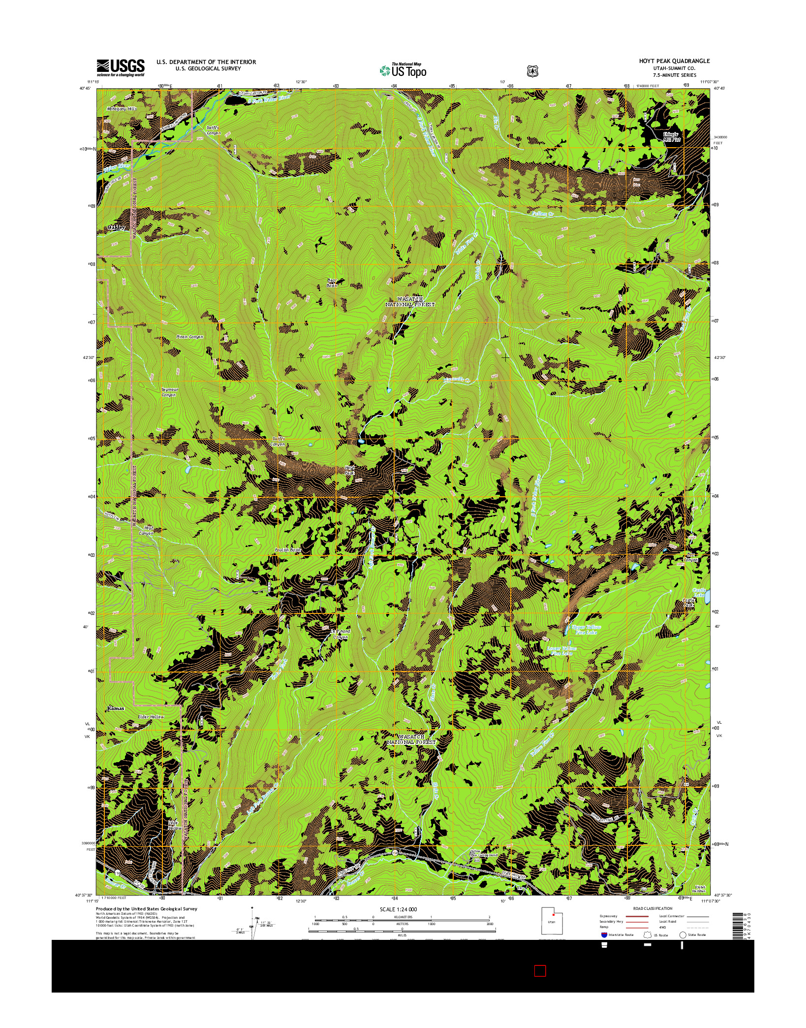 USGS US TOPO 7.5-MINUTE MAP FOR HOYT PEAK, UT 2014