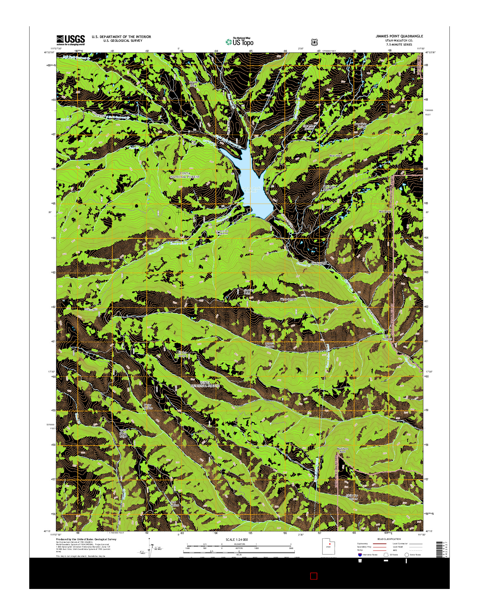 USGS US TOPO 7.5-MINUTE MAP FOR JIMMIES POINT, UT 2014