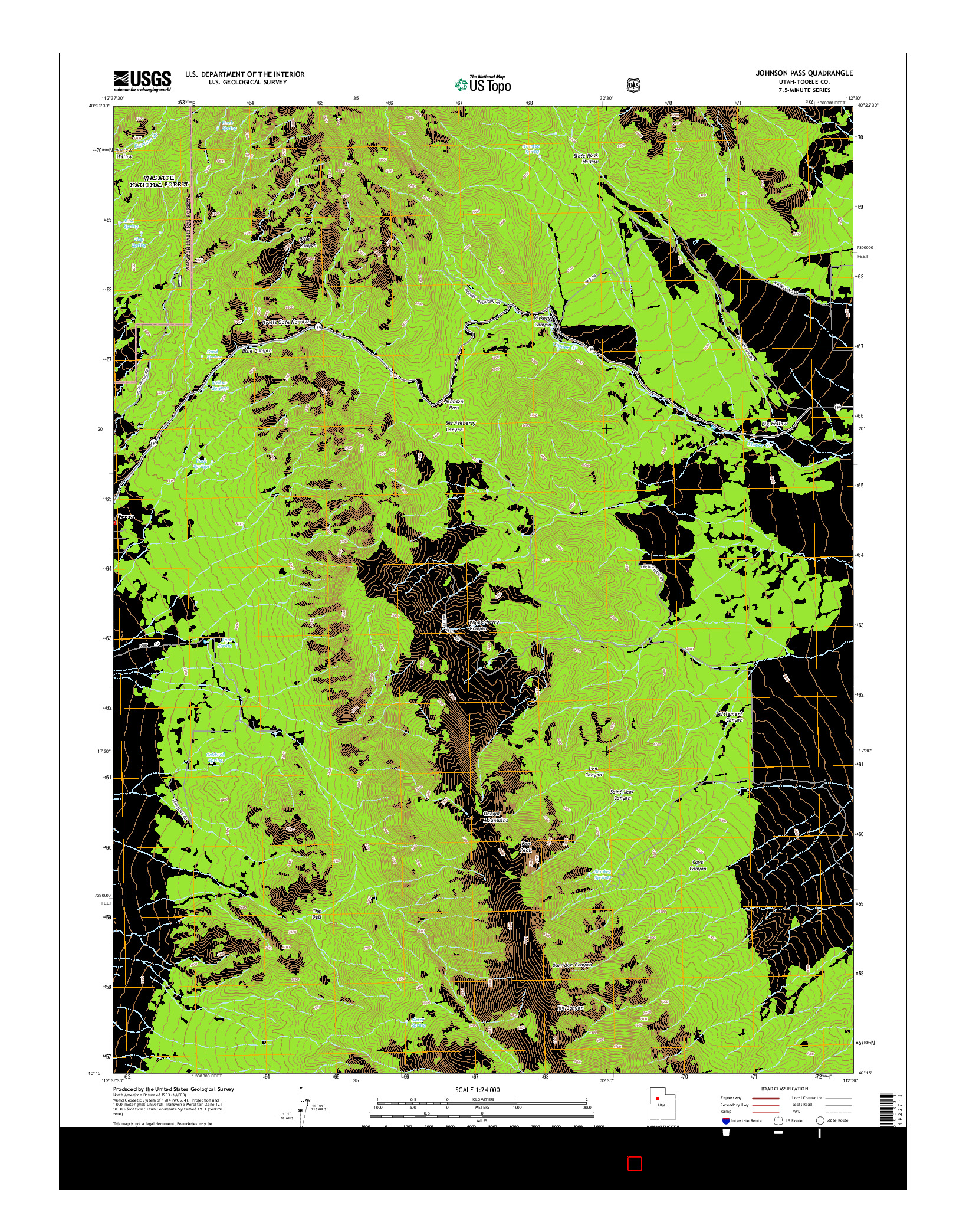 USGS US TOPO 7.5-MINUTE MAP FOR JOHNSON PASS, UT 2014