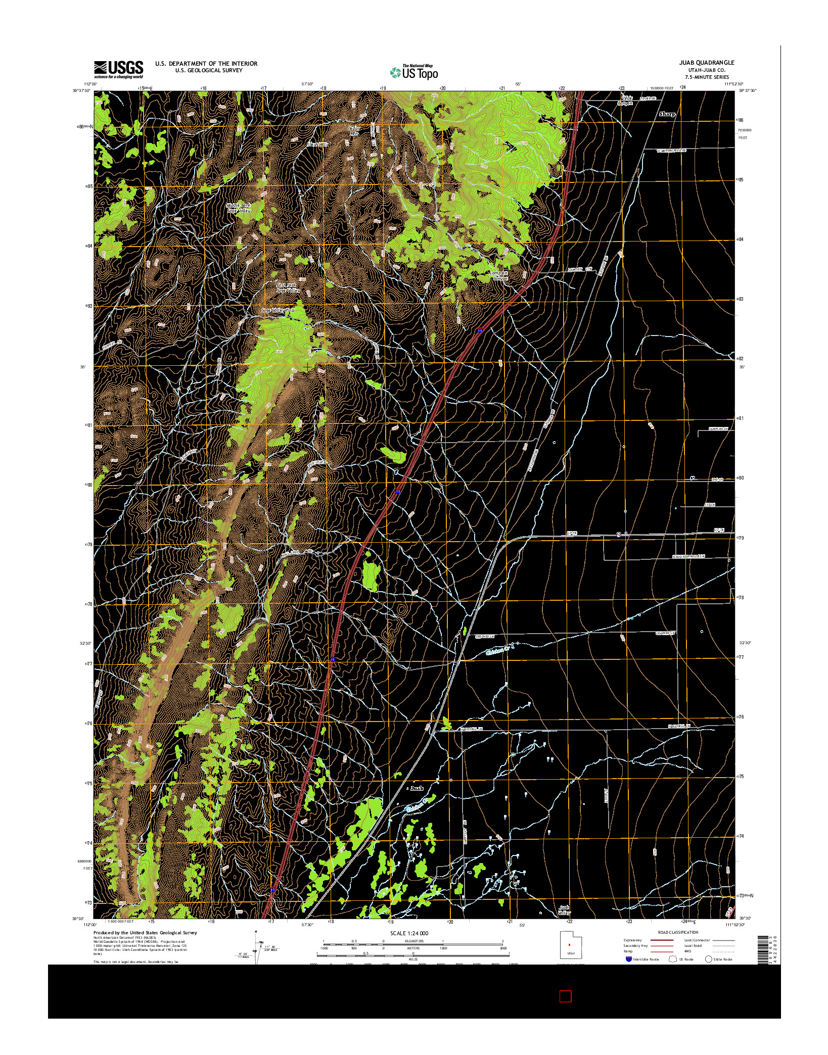 USGS US TOPO 7.5-MINUTE MAP FOR JUAB, UT 2014