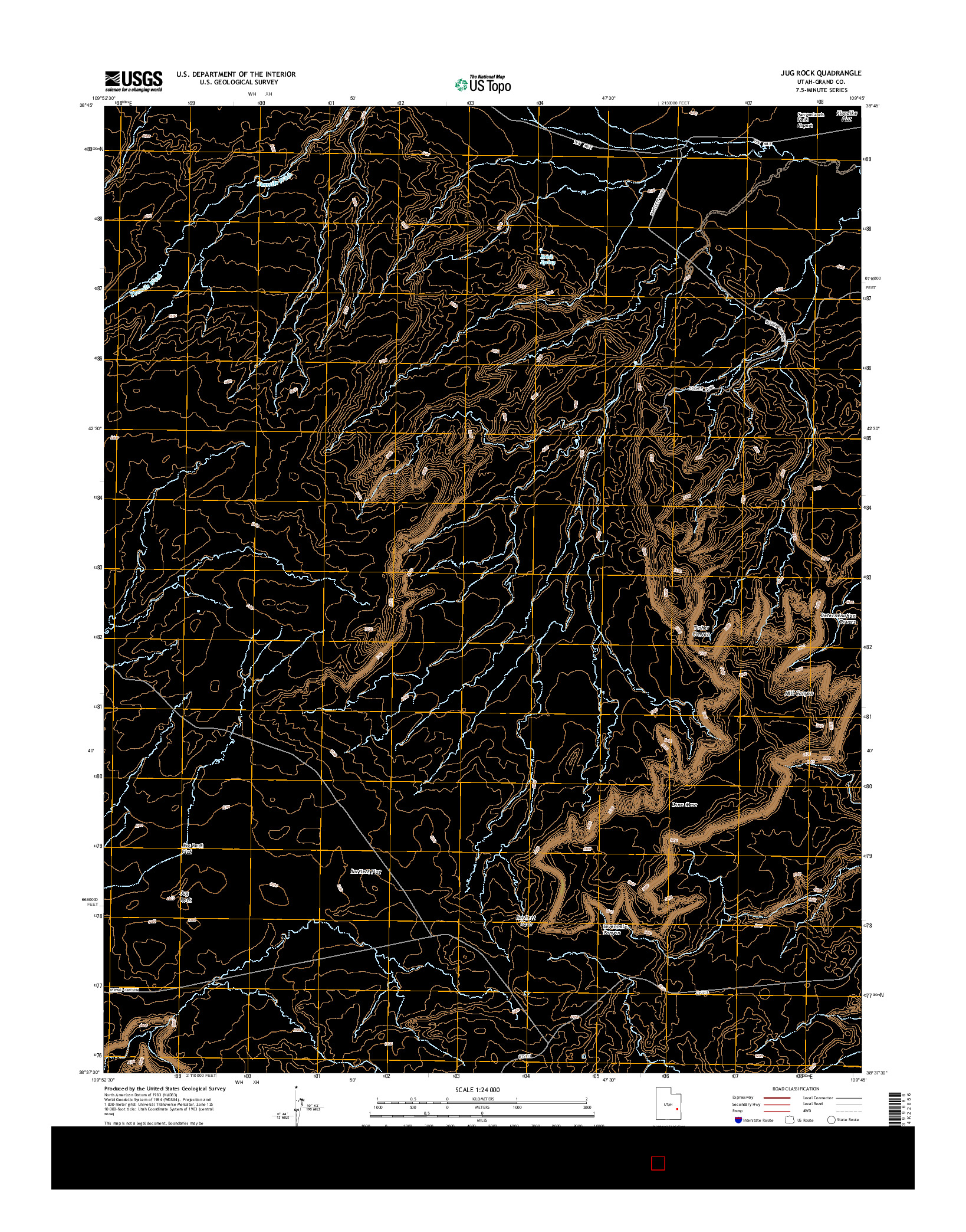 USGS US TOPO 7.5-MINUTE MAP FOR JUG ROCK, UT 2014