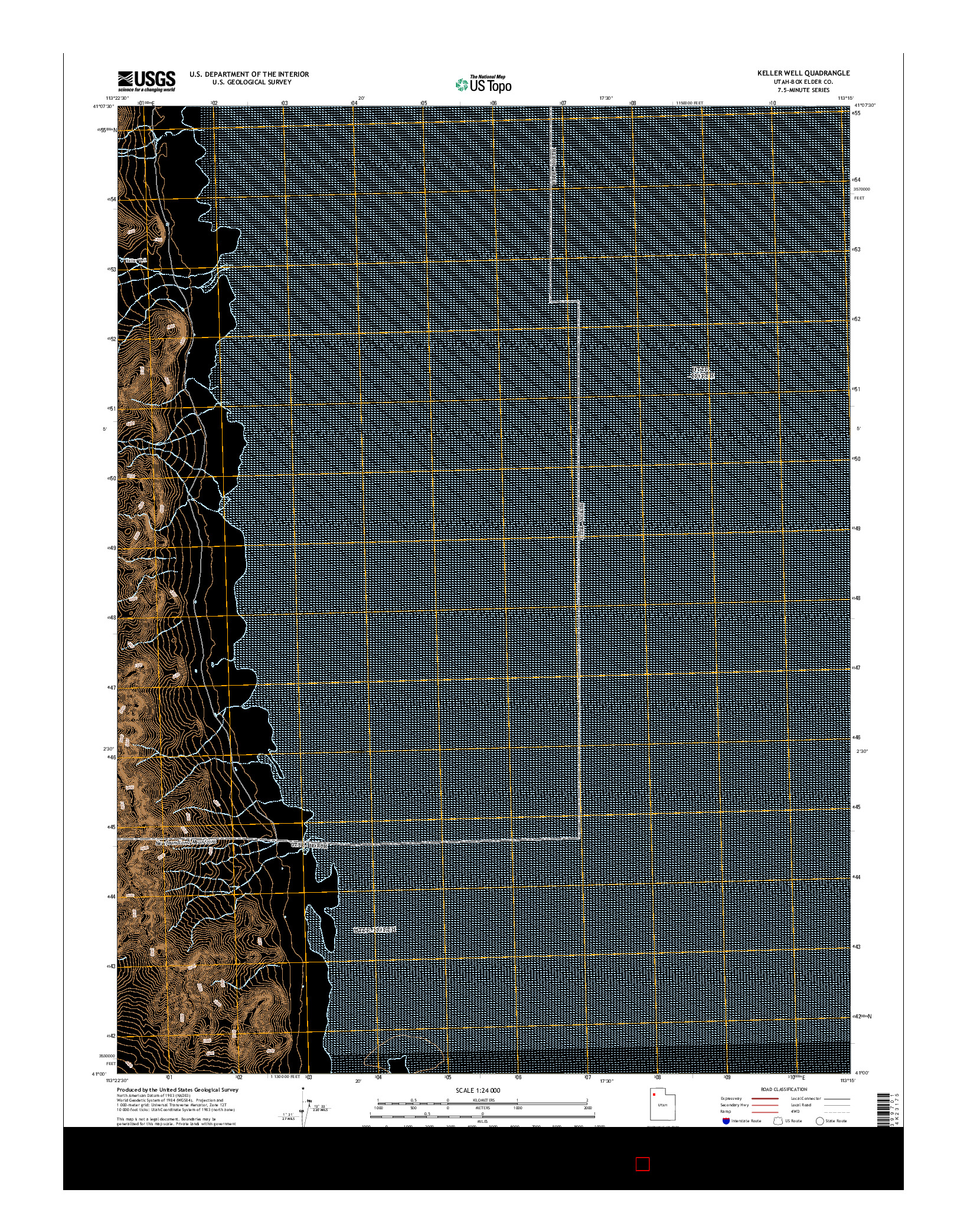 USGS US TOPO 7.5-MINUTE MAP FOR KELLER WELL, UT 2014