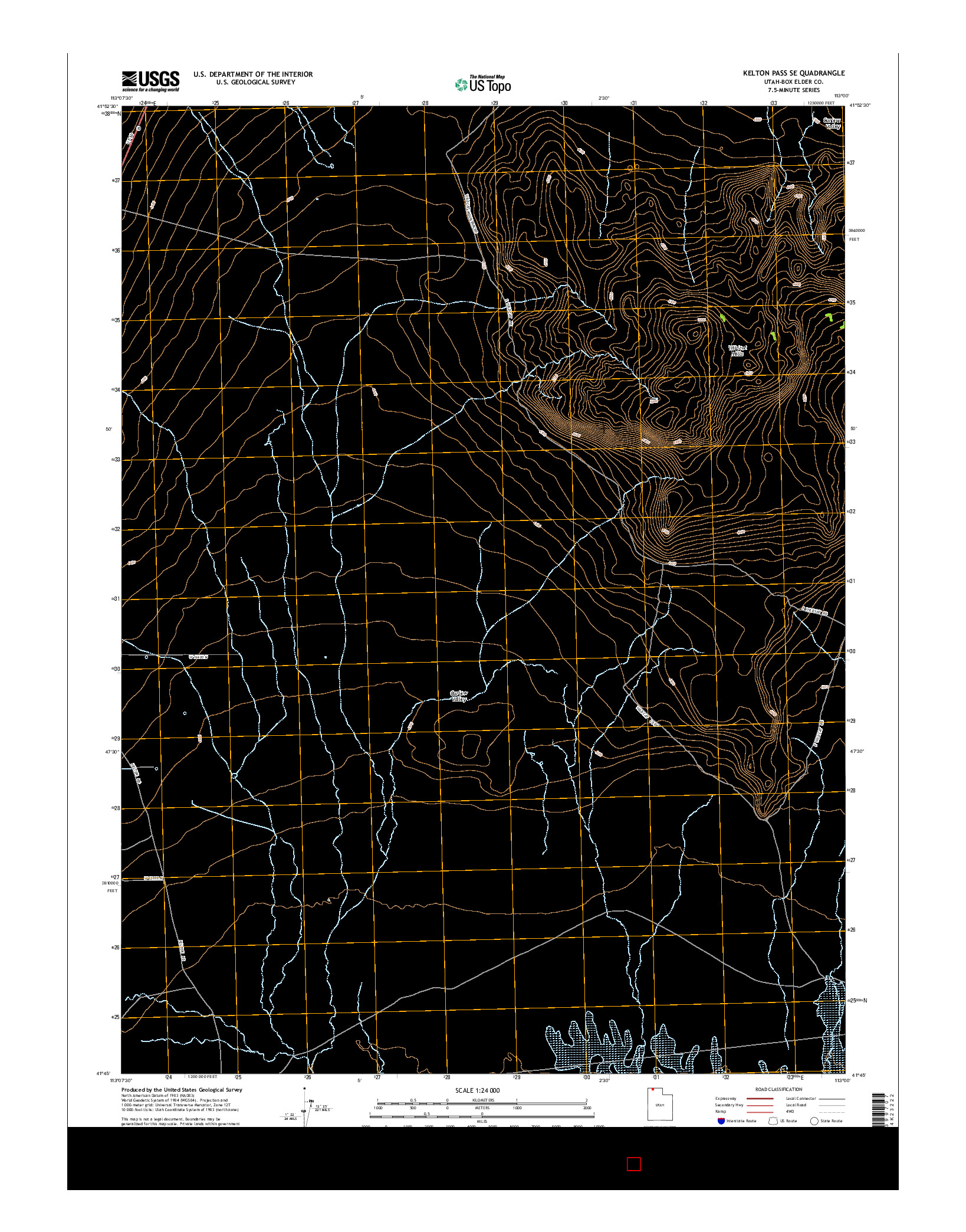 USGS US TOPO 7.5-MINUTE MAP FOR KELTON PASS SE, UT 2014