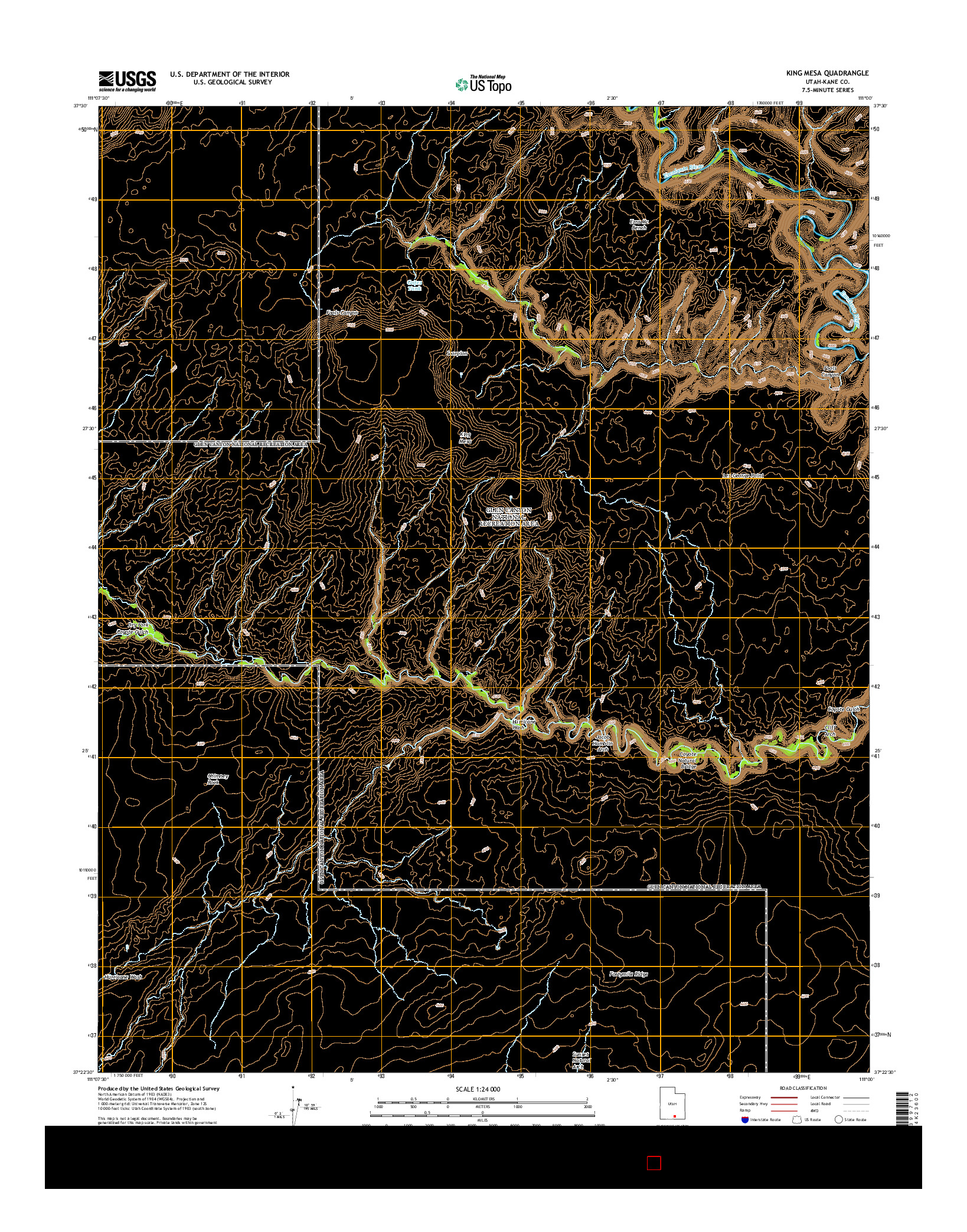 USGS US TOPO 7.5-MINUTE MAP FOR KING MESA, UT 2014