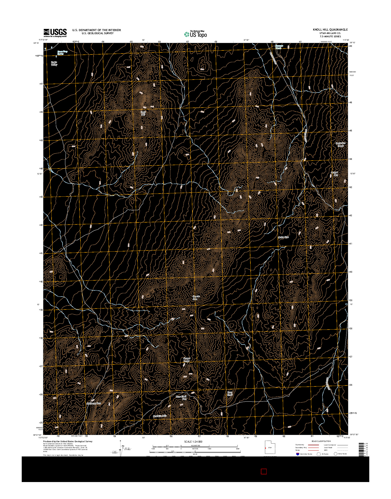 USGS US TOPO 7.5-MINUTE MAP FOR KNOLL HILL, UT 2014