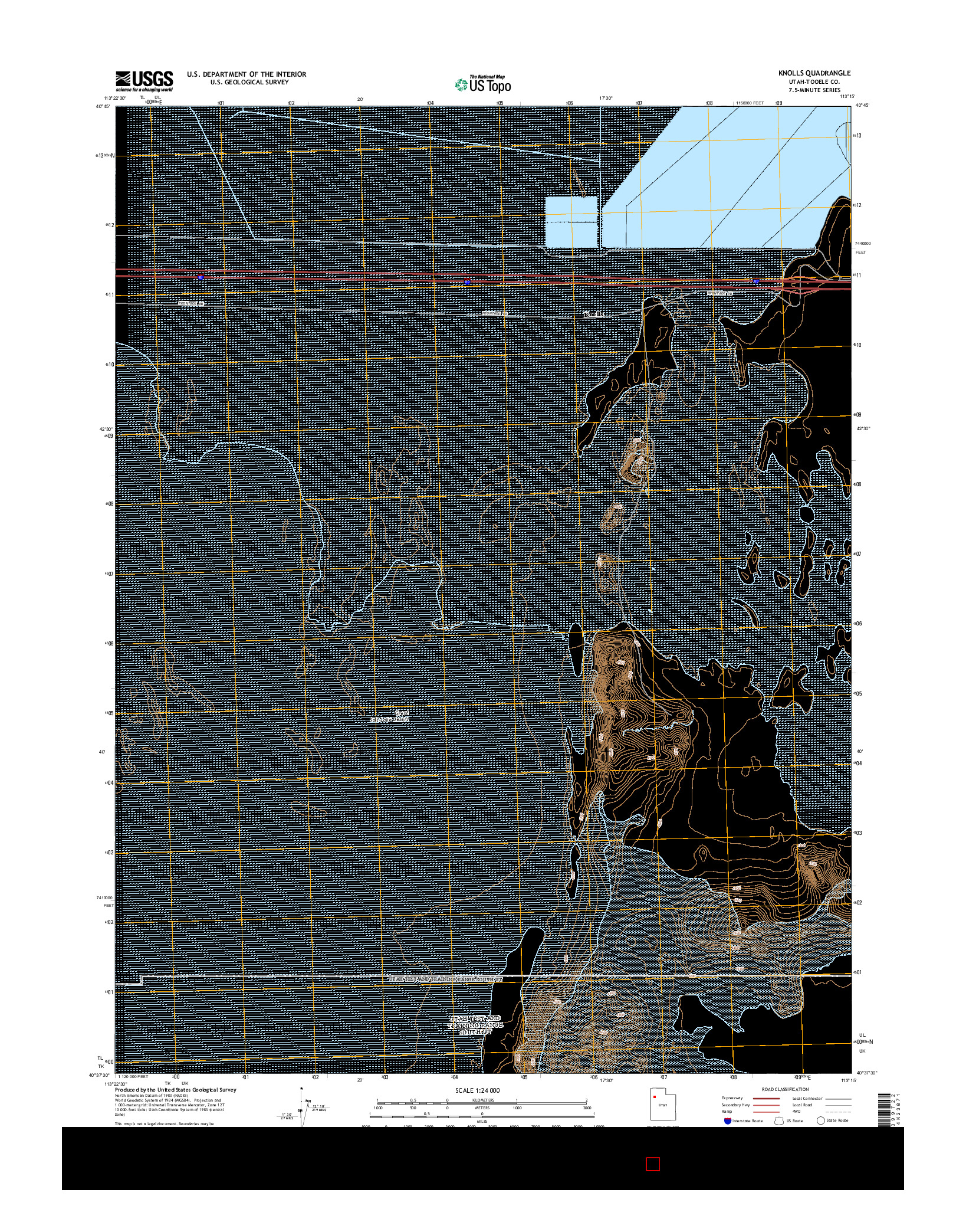 USGS US TOPO 7.5-MINUTE MAP FOR KNOLLS, UT 2014