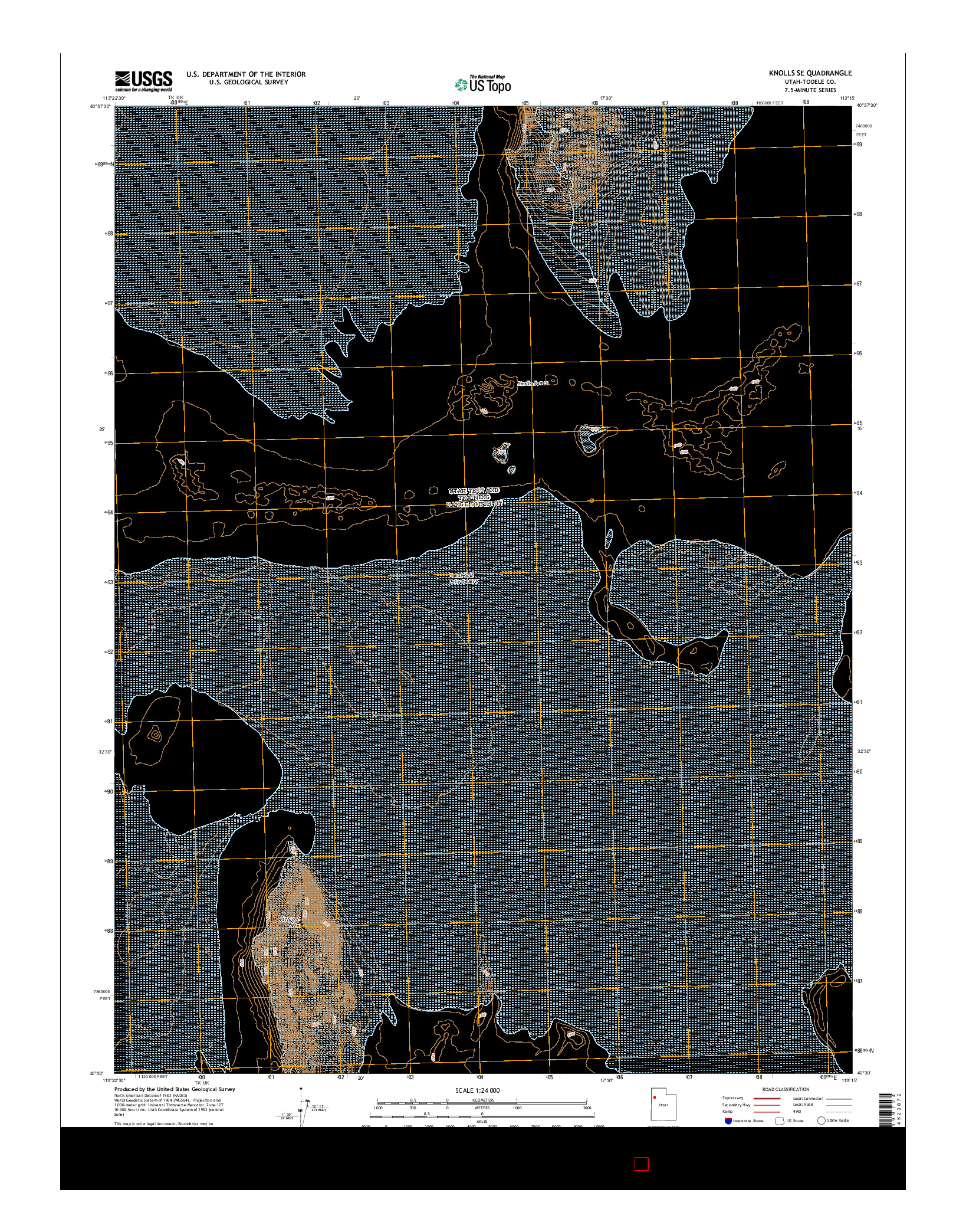 USGS US TOPO 7.5-MINUTE MAP FOR KNOLLS SE, UT 2014