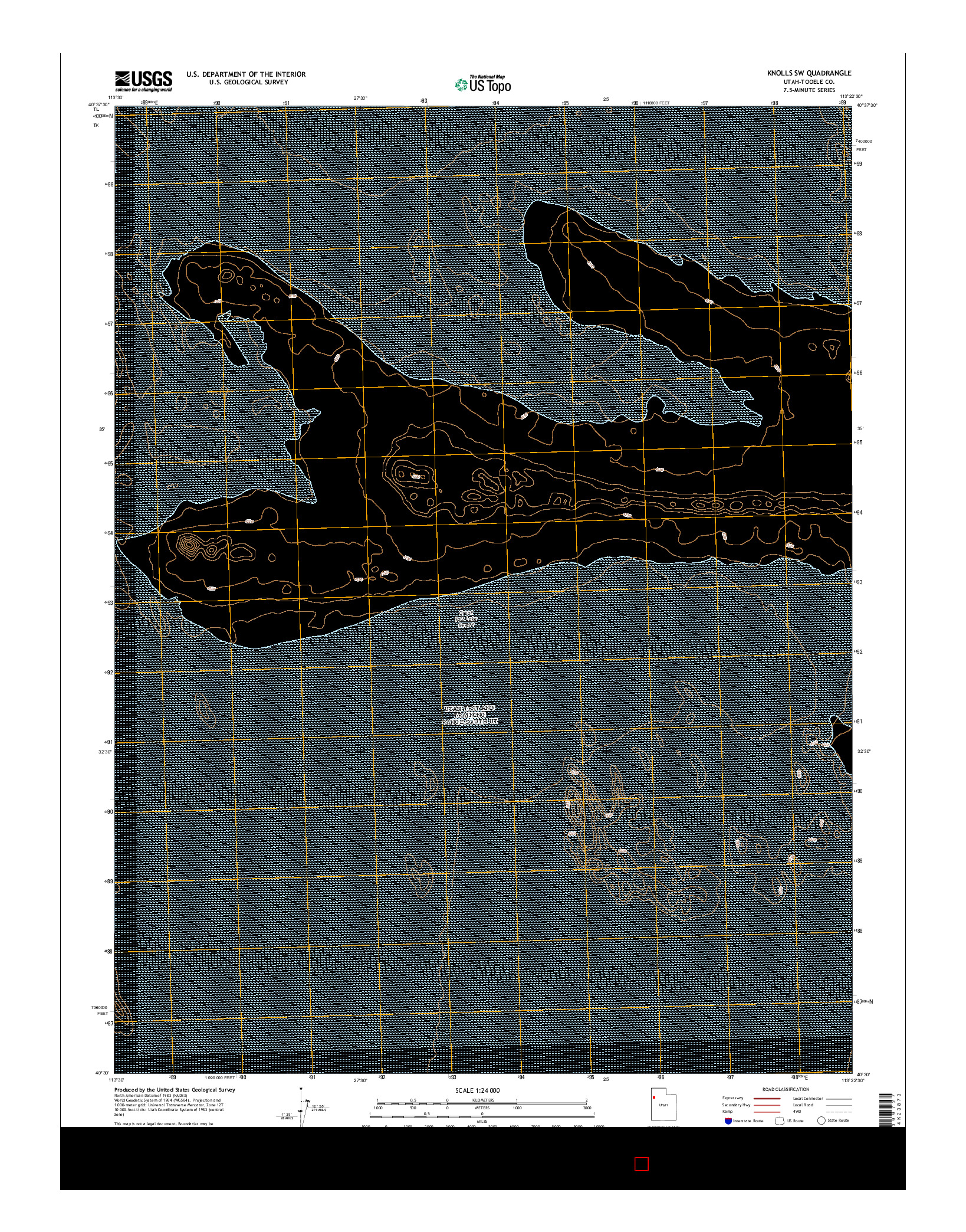 USGS US TOPO 7.5-MINUTE MAP FOR KNOLLS SW, UT 2014