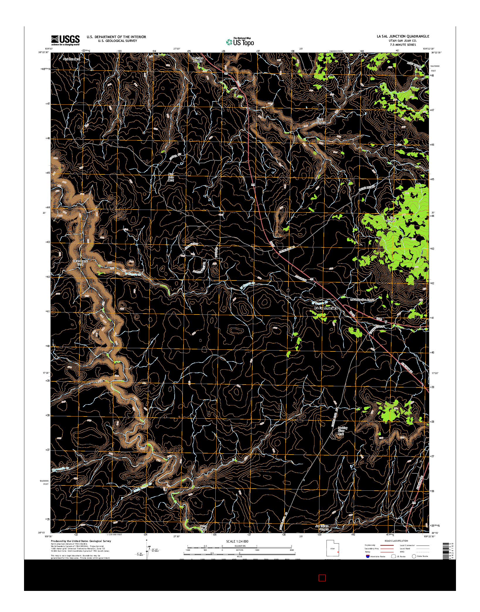USGS US TOPO 7.5-MINUTE MAP FOR LA SAL JUNCTION, UT 2014