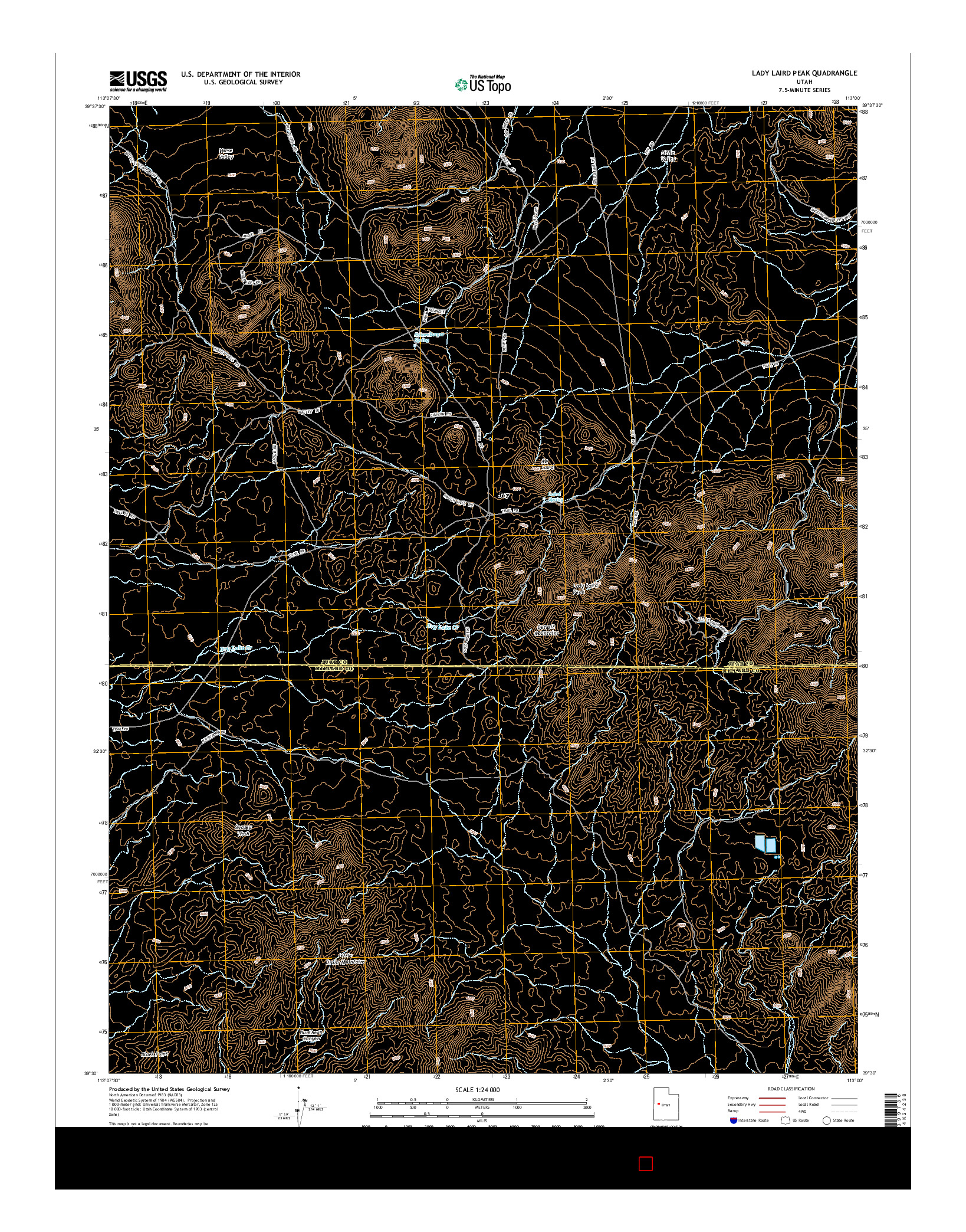 USGS US TOPO 7.5-MINUTE MAP FOR LADY LAIRD PEAK, UT 2014