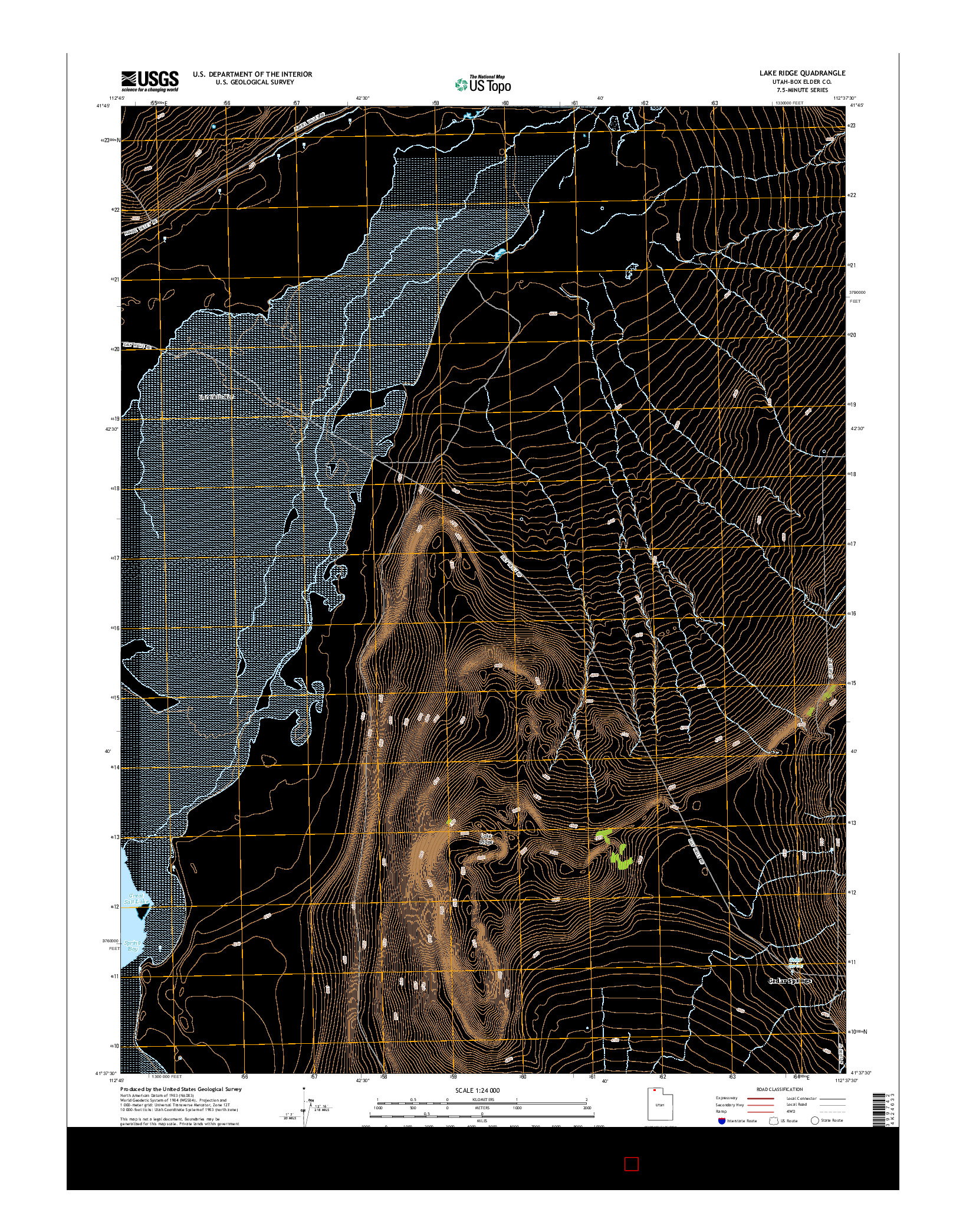 USGS US TOPO 7.5-MINUTE MAP FOR LAKE RIDGE, UT 2014