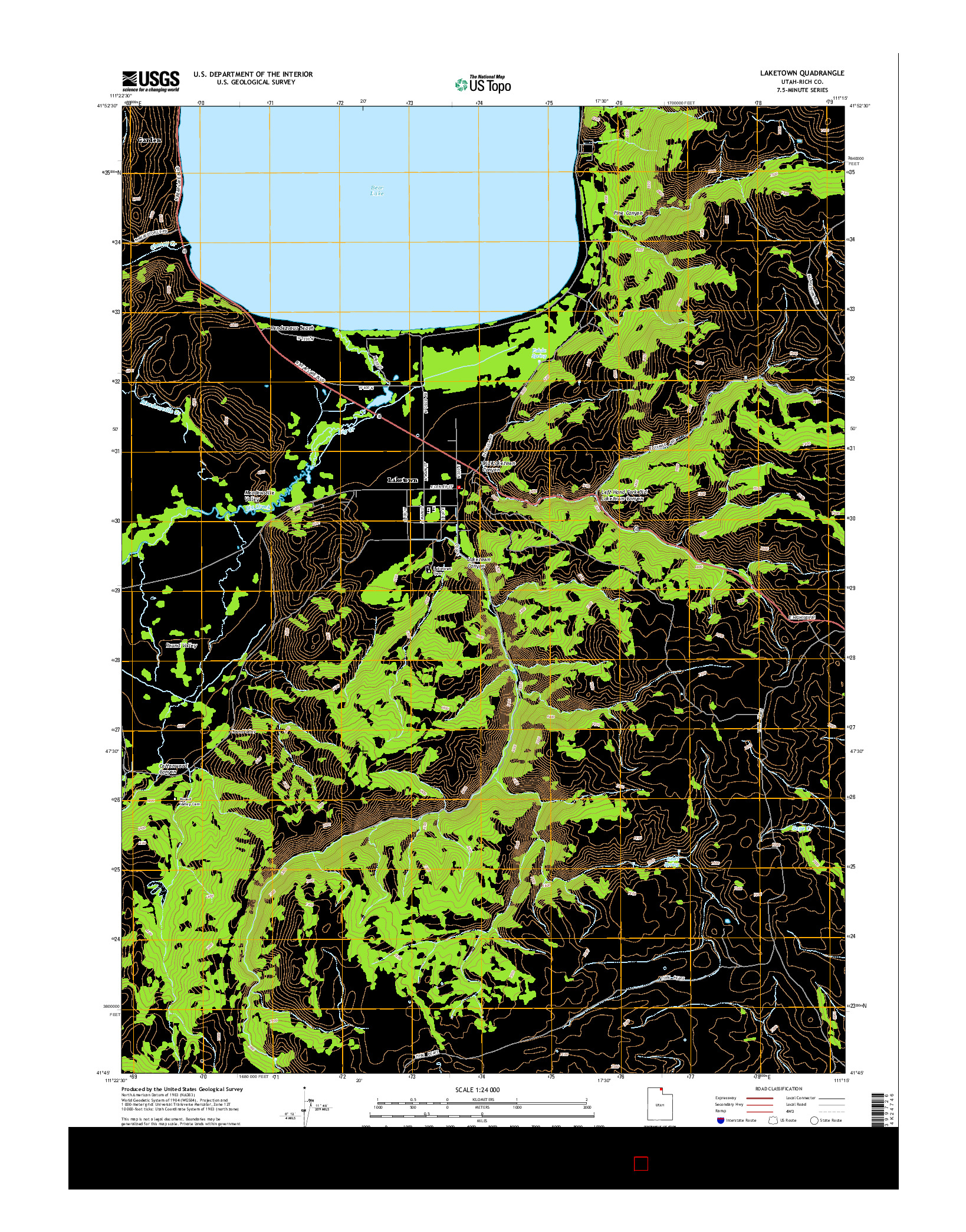 USGS US TOPO 7.5-MINUTE MAP FOR LAKETOWN, UT 2014