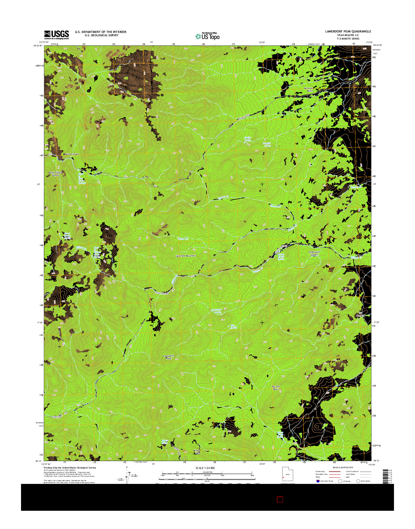 USGS US TOPO 7.5-MINUTE MAP FOR LAMERDORF PEAK, UT 2014