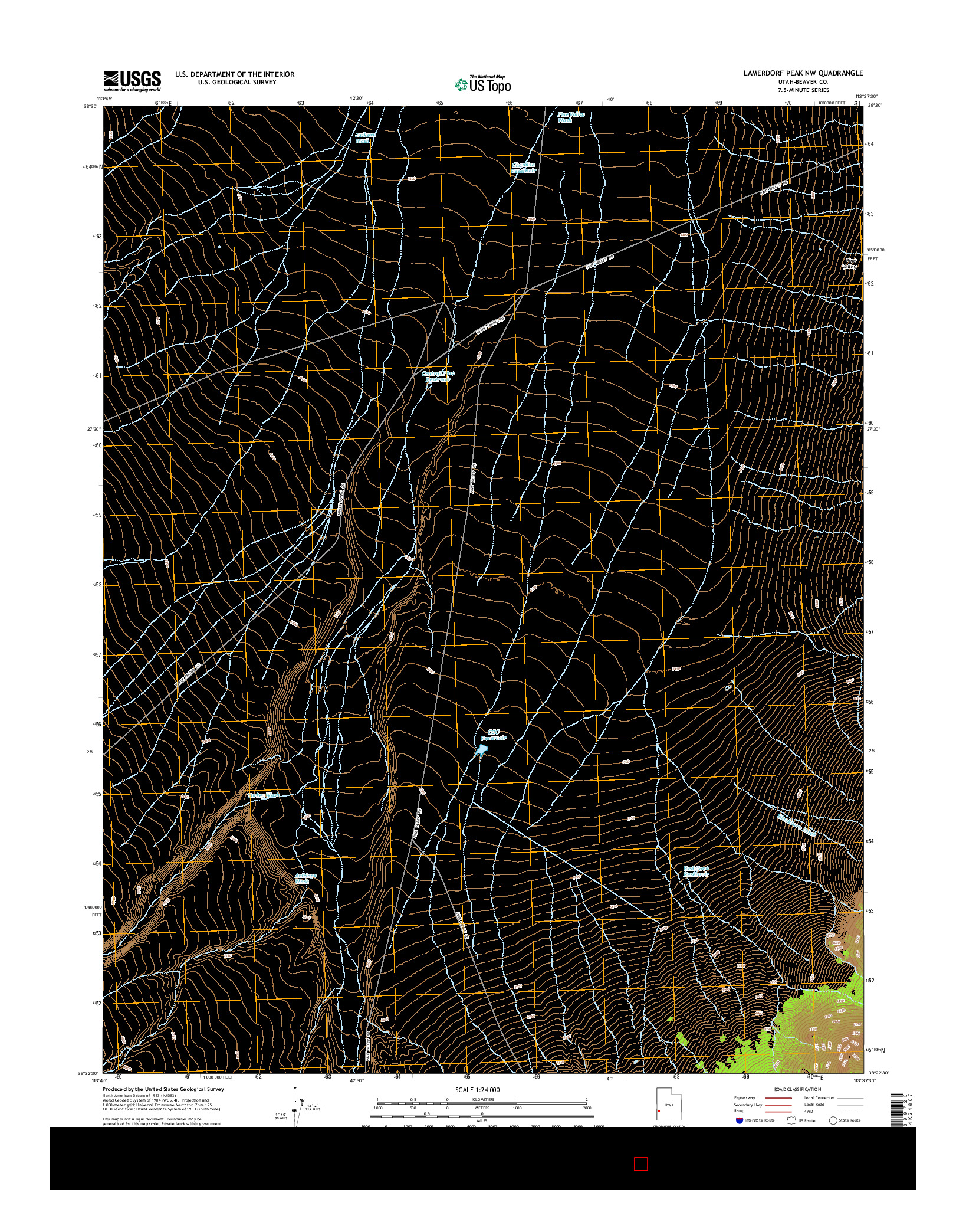 USGS US TOPO 7.5-MINUTE MAP FOR LAMERDORF PEAK NW, UT 2014