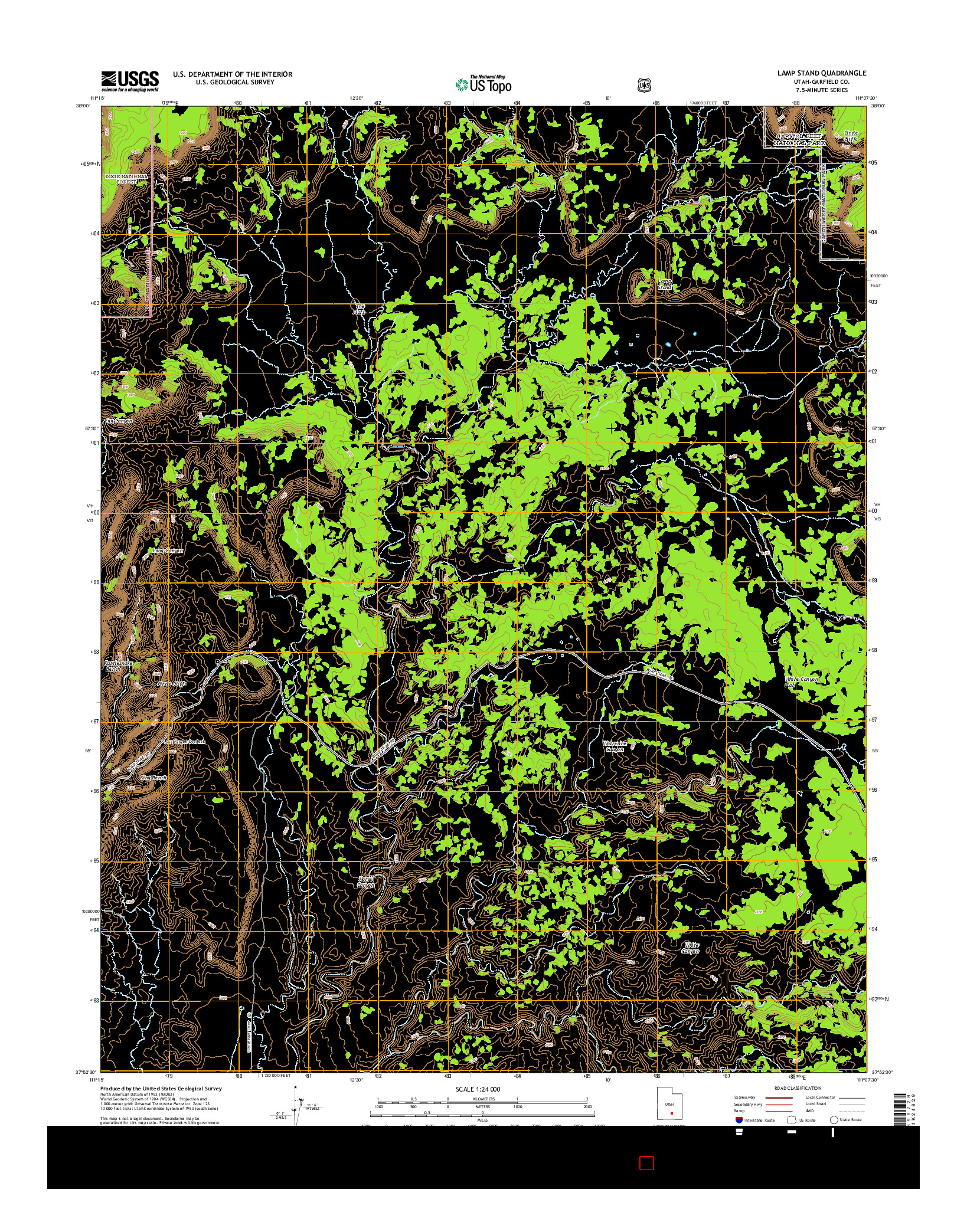 USGS US TOPO 7.5-MINUTE MAP FOR LAMP STAND, UT 2014