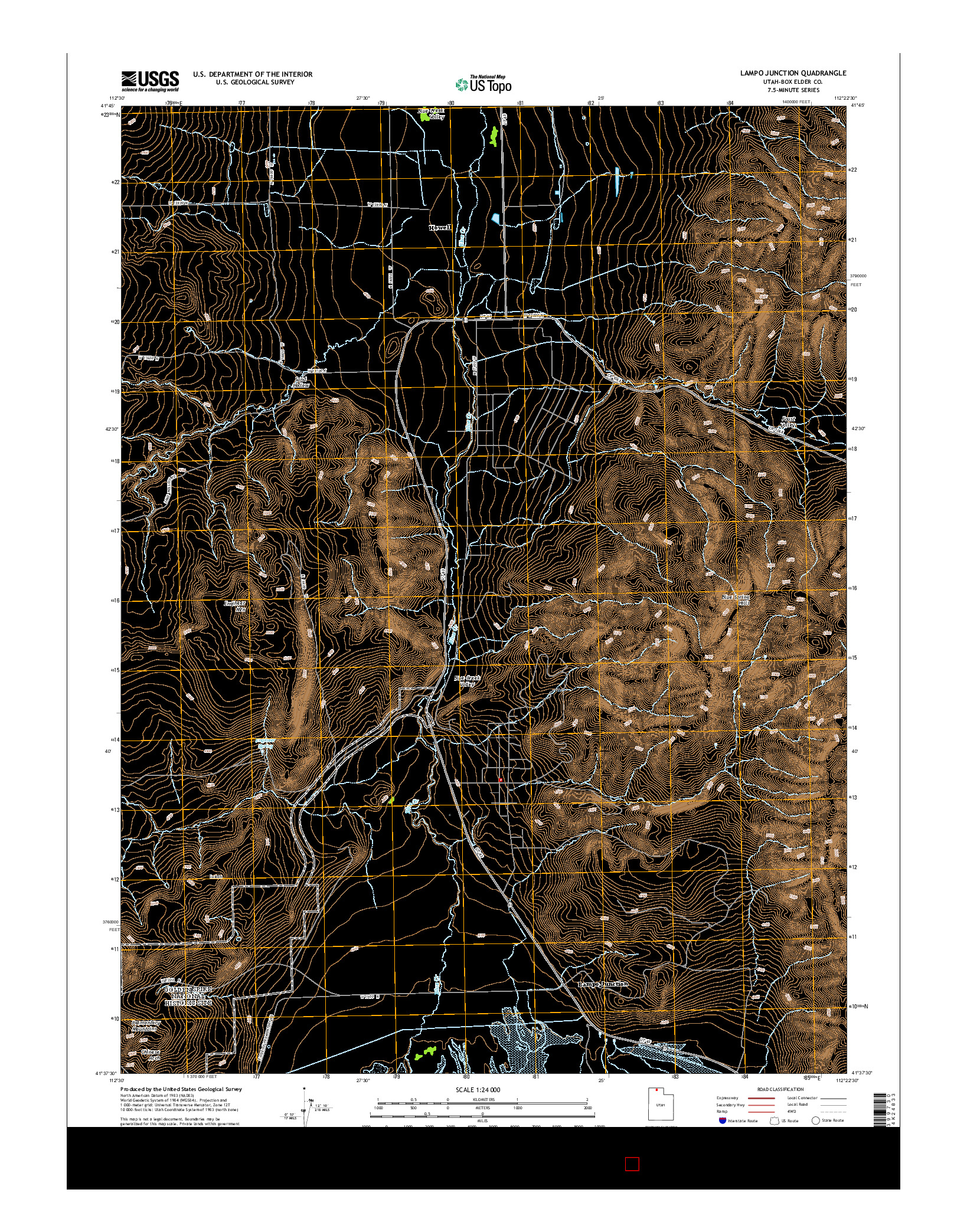 USGS US TOPO 7.5-MINUTE MAP FOR LAMPO JUNCTION, UT 2014