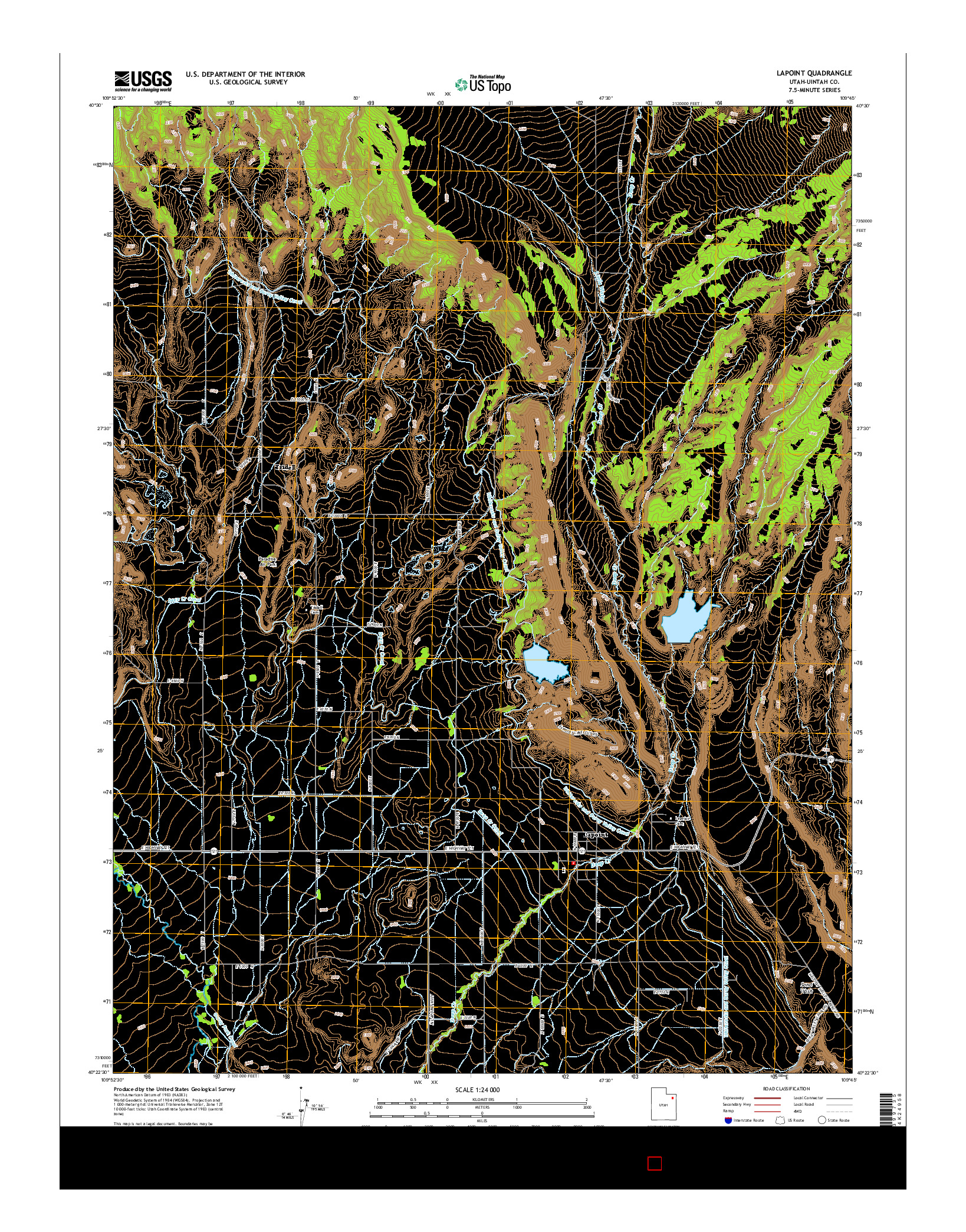 USGS US TOPO 7.5-MINUTE MAP FOR LAPOINT, UT 2014