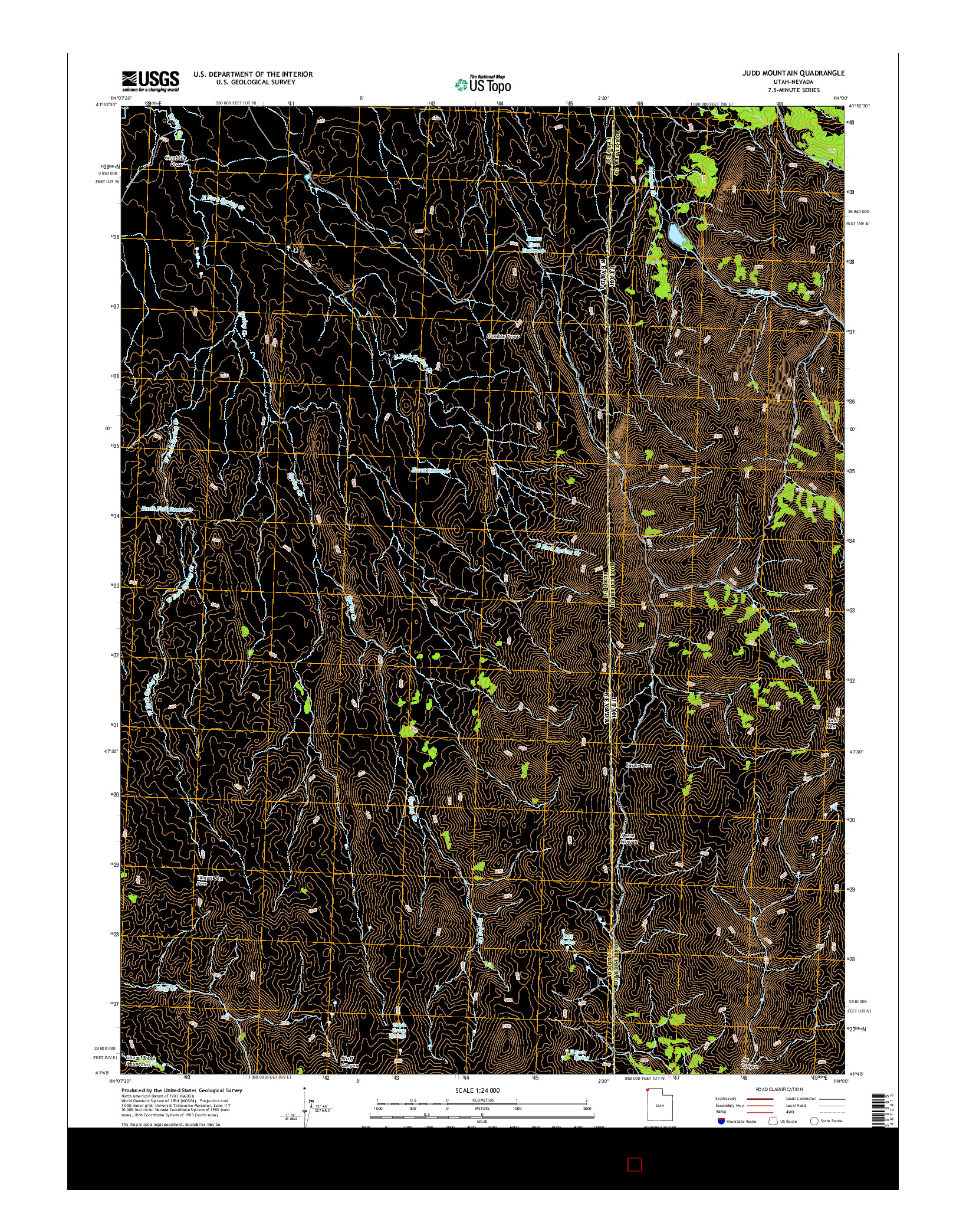 USGS US TOPO 7.5-MINUTE MAP FOR JUDD MOUNTAIN, UT-NV 2014