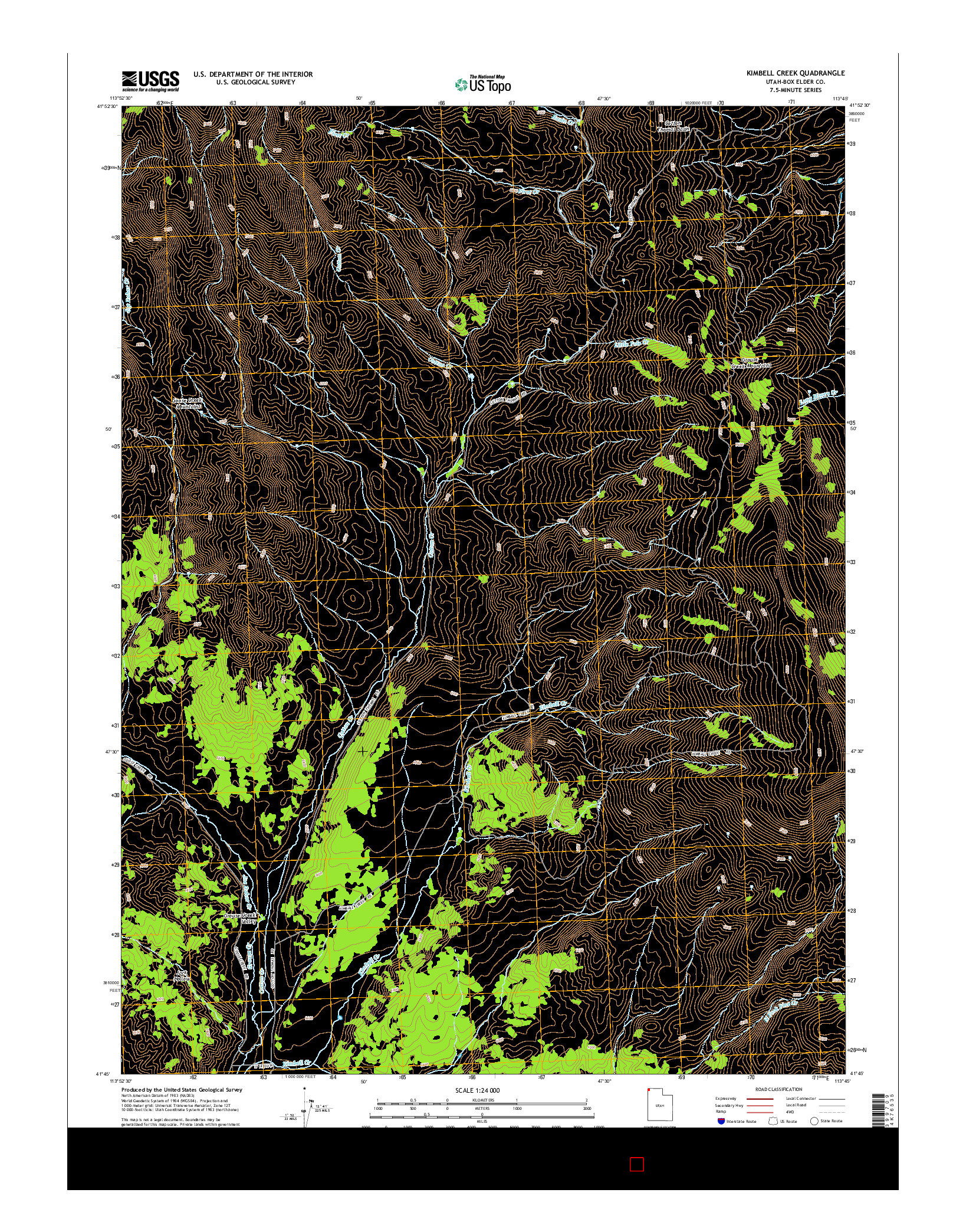 USGS US TOPO 7.5-MINUTE MAP FOR KIMBELL CREEK, UT 2014