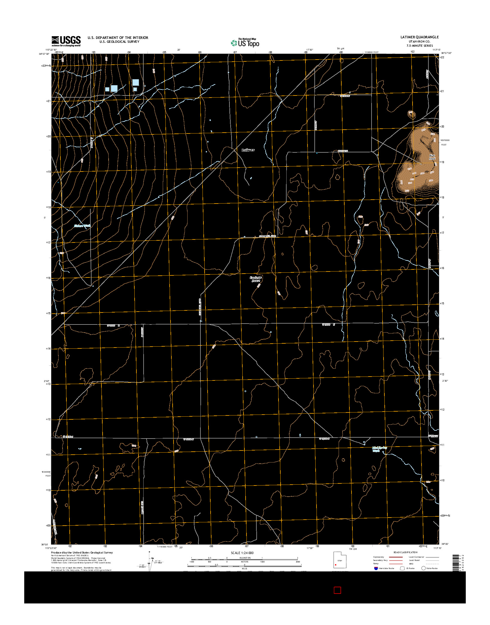 USGS US TOPO 7.5-MINUTE MAP FOR LATIMER, UT 2014